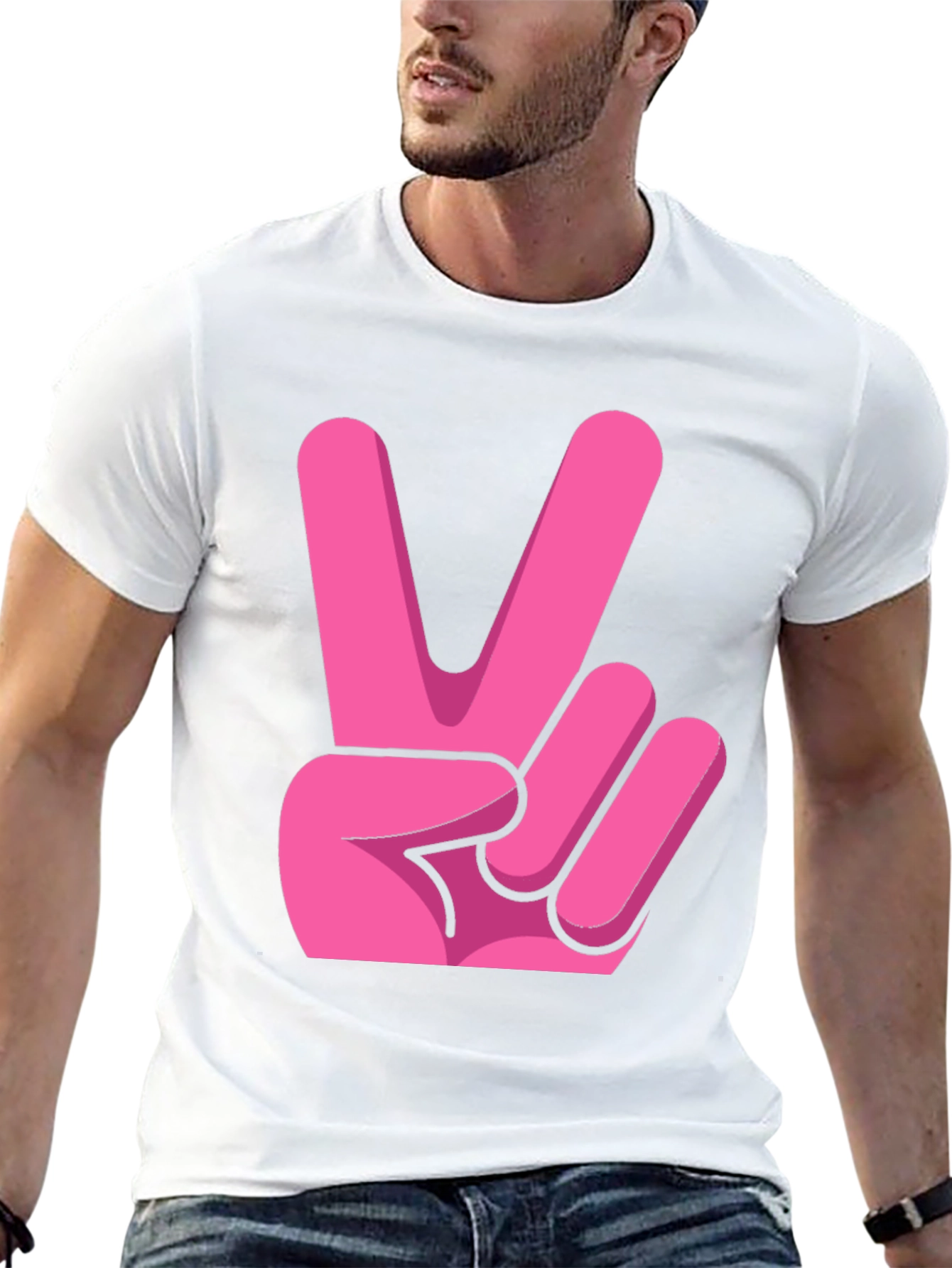 Pink Peace Sign Graphic Tee
