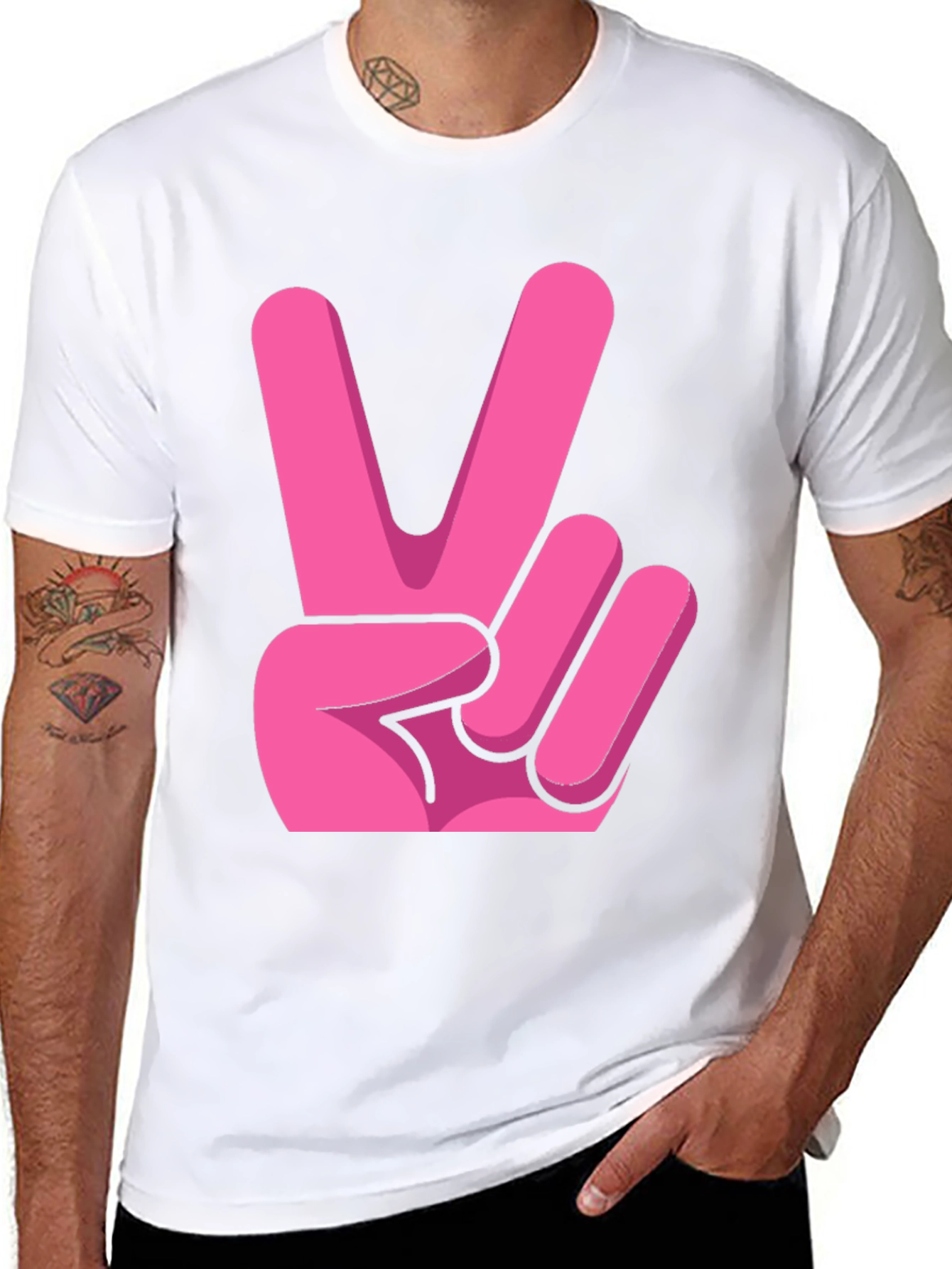 Pink Peace Sign Graphic Tee