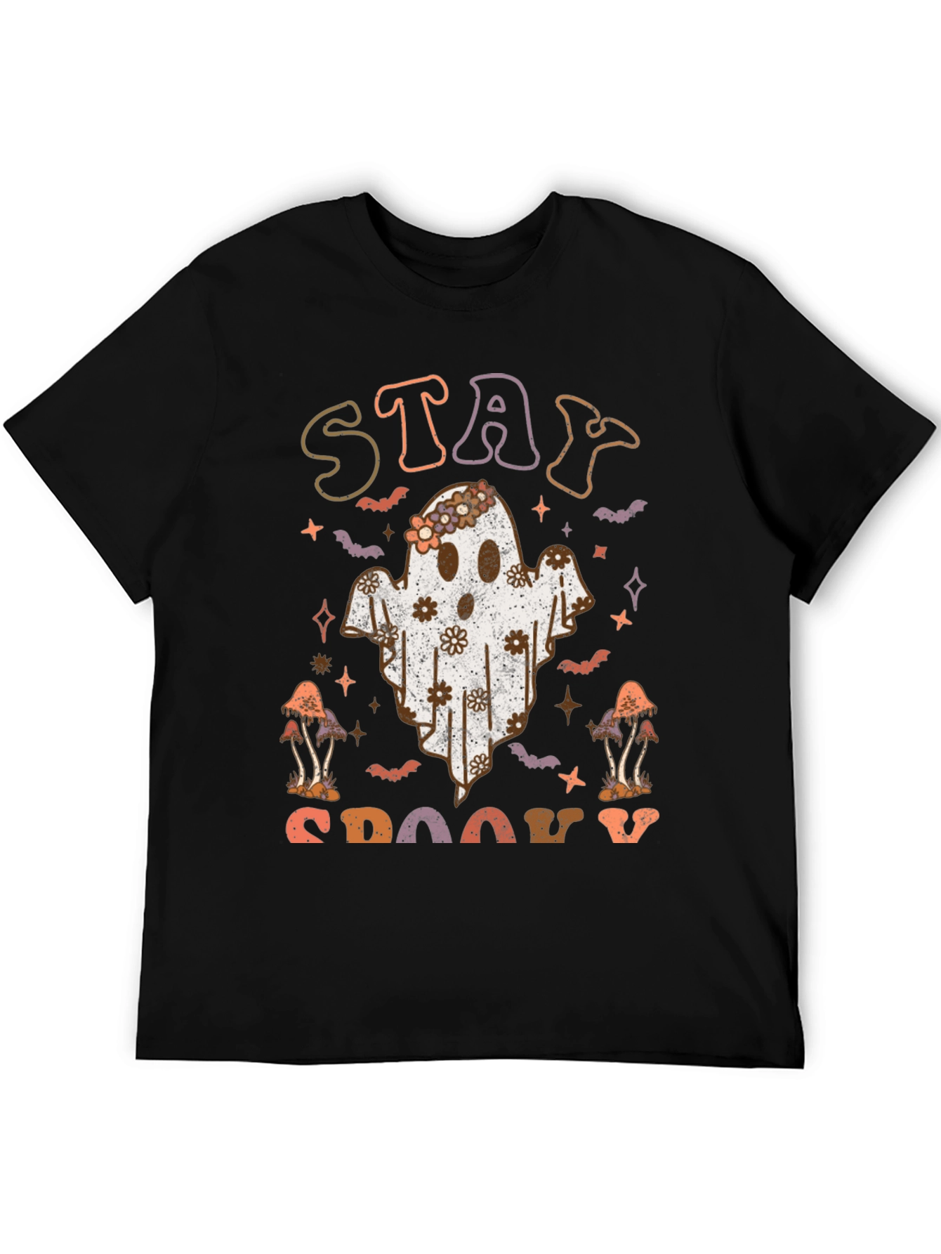 Stay Spooky Ghost Graphic Tee - Halloween Vibes