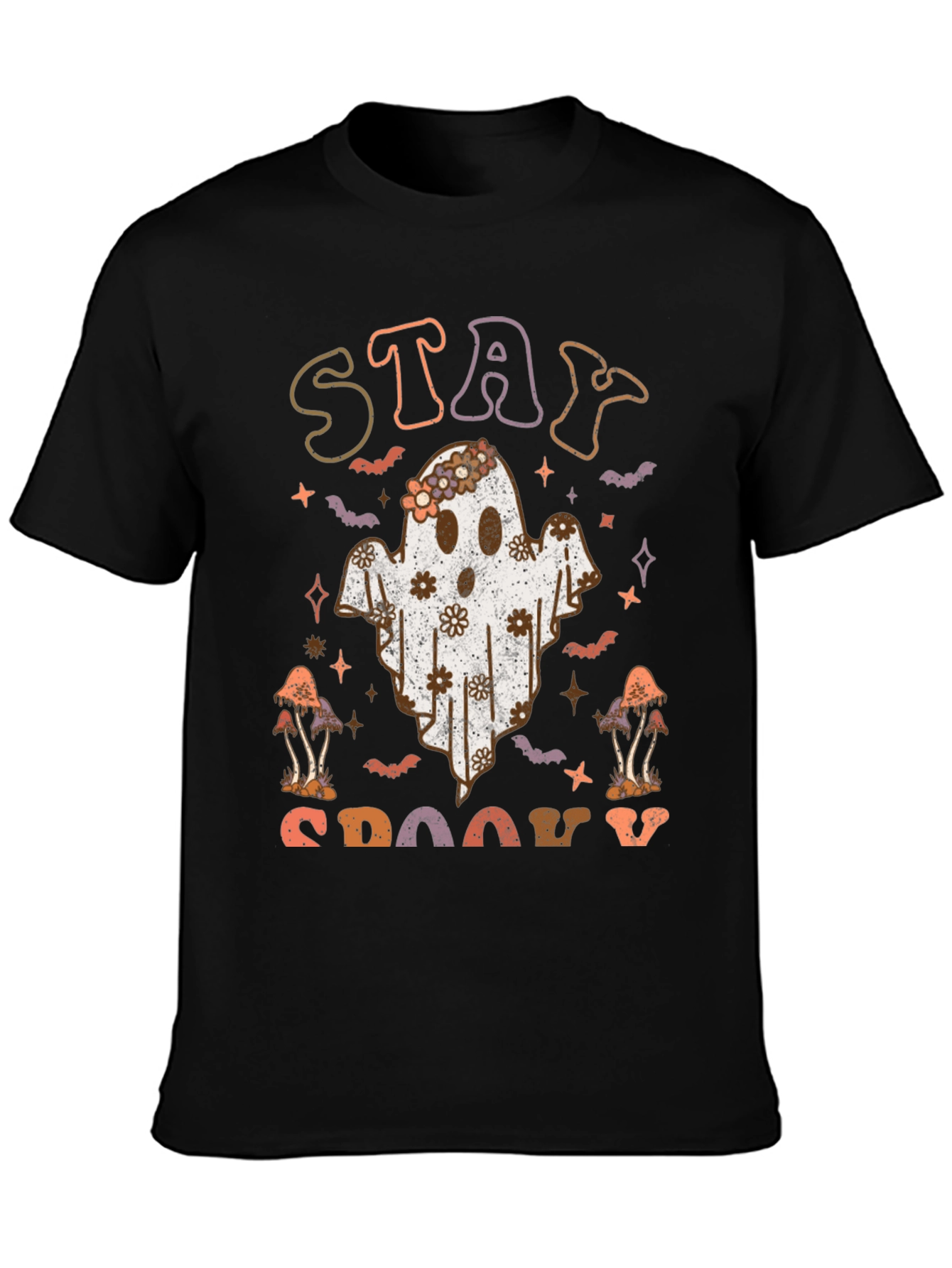 Stay Spooky Ghost Graphic Tee - Halloween Vibes