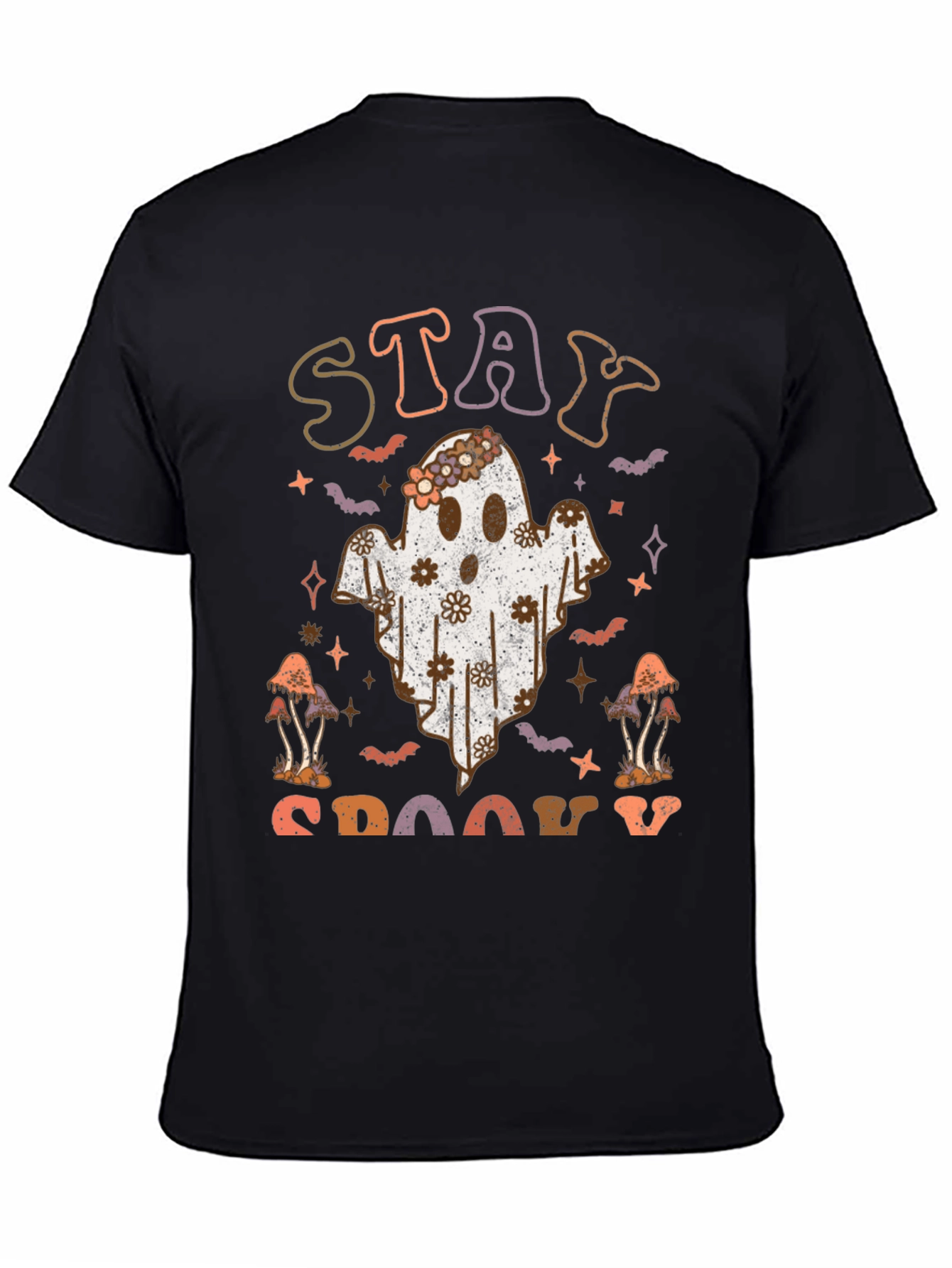 Stay Spooky Ghost Graphic Tee - Halloween Vibes