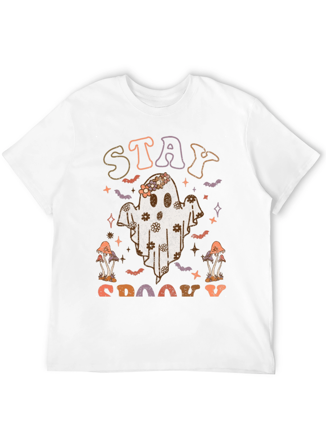 Stay Spooky Ghost Graphic Tee - Halloween Vibes