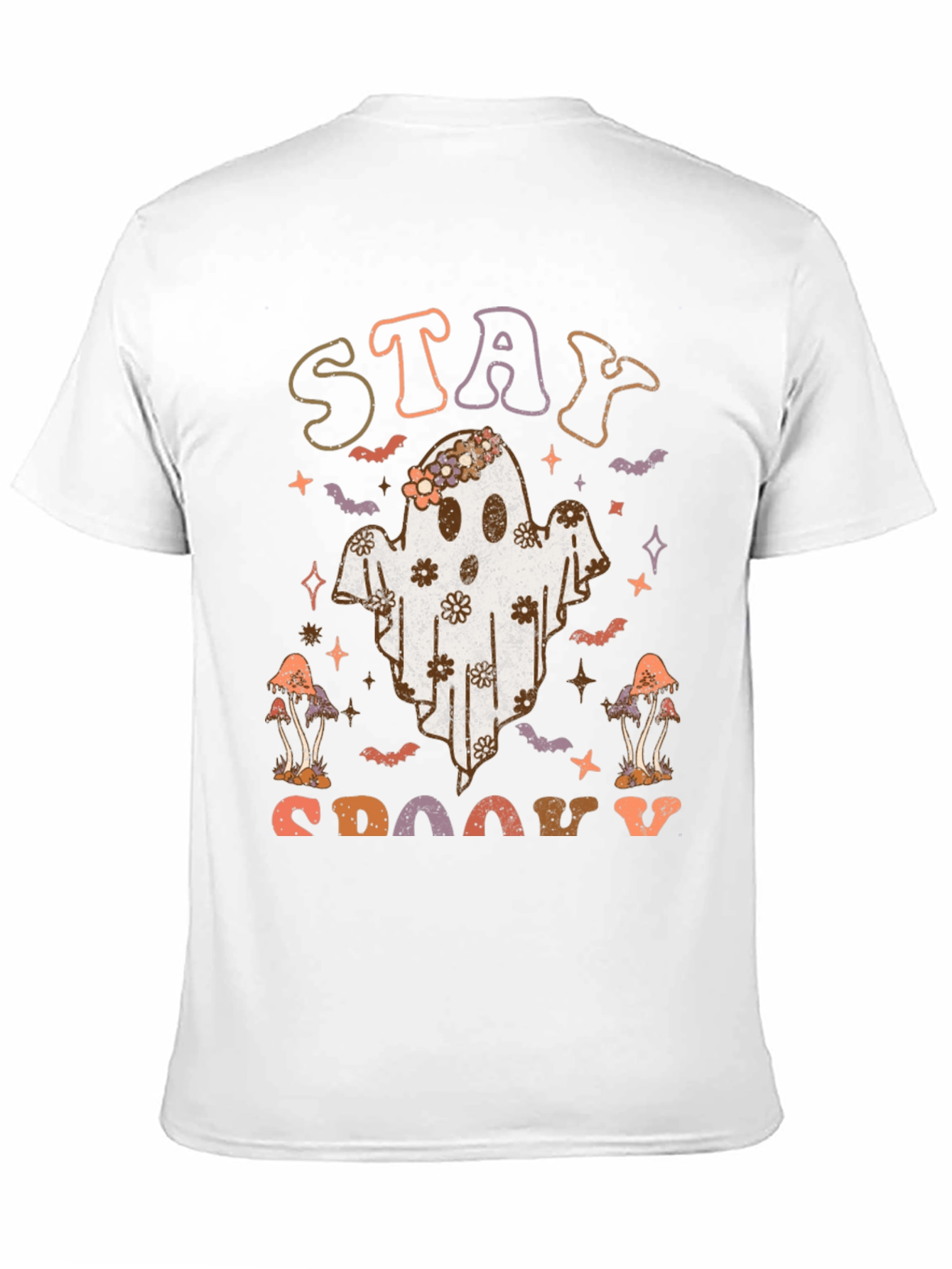 Stay Spooky Ghost Graphic Tee - Halloween Vibes