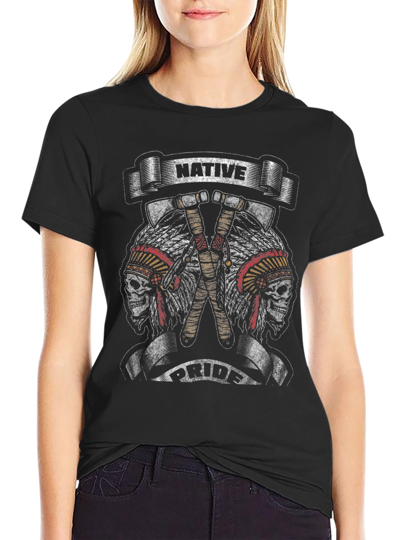 Native Pride Skull Graphic Tee