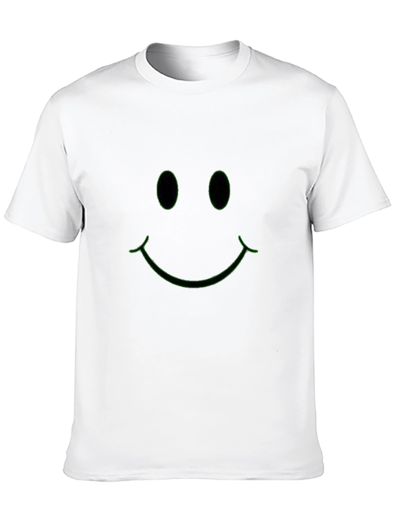 Neon Green Smiley Face Black T-Shirt