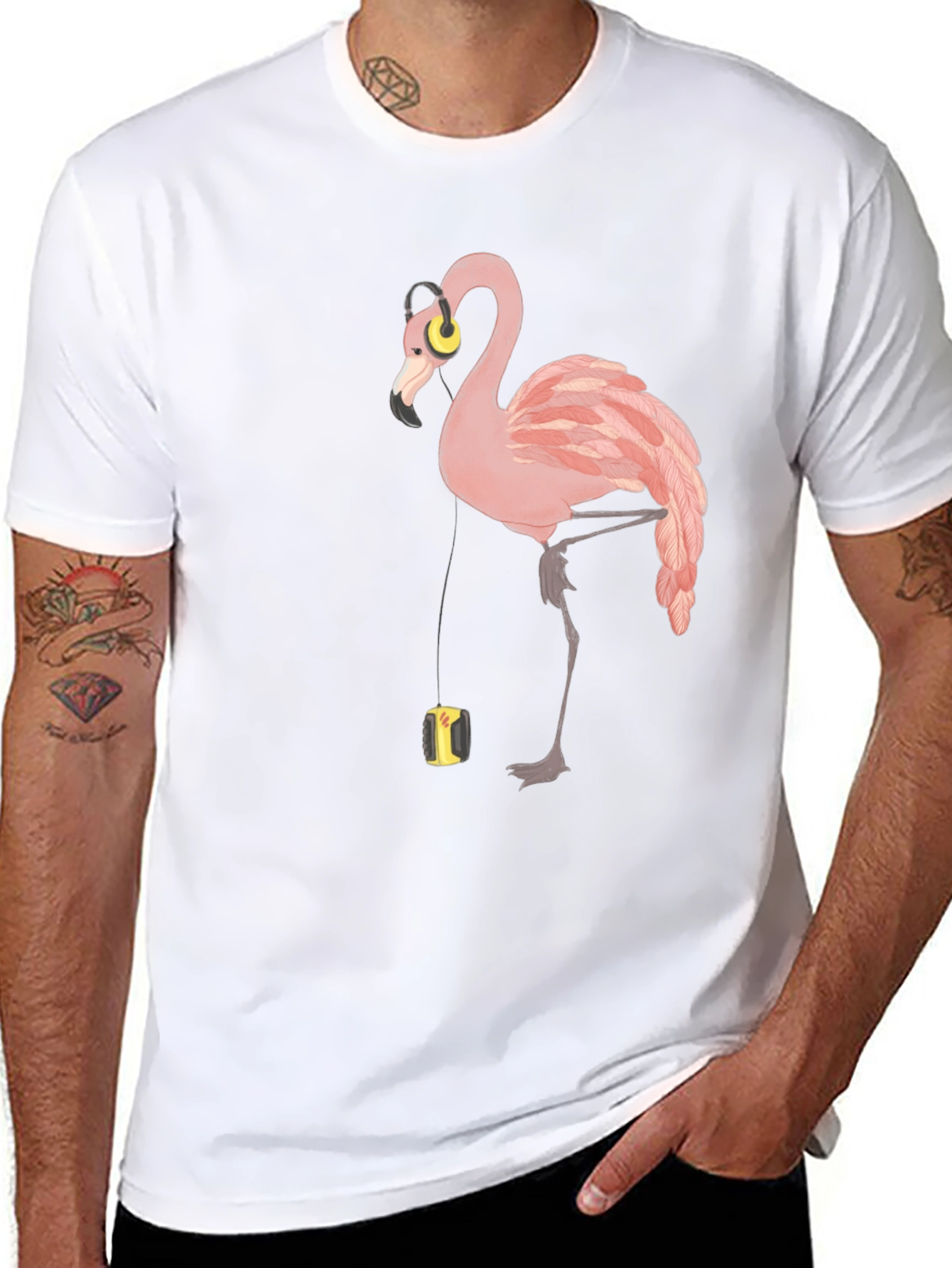 Flamingo Music Lover T-Shirt - Stylish Graphic Tee