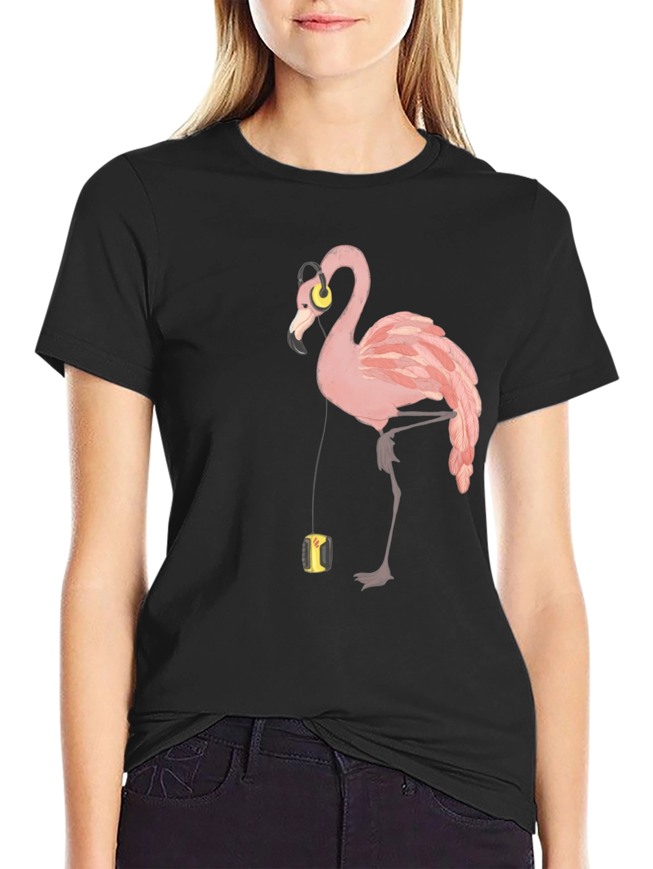Flamingo Music Lover T-Shirt - Stylish Graphic Tee