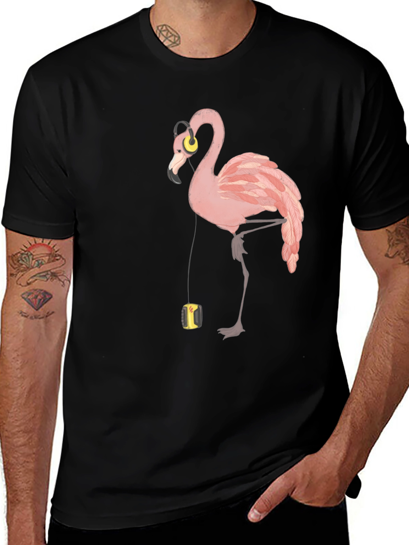 Flamingo Music Lover T-Shirt - Stylish Graphic Tee