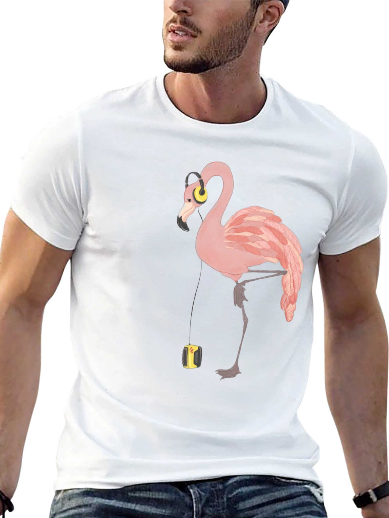 Flamingo Music Lover T-Shirt - Stylish Graphic Tee