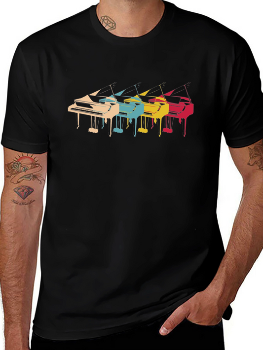 Retro Piano T-Shirt - Colorful Music Tee