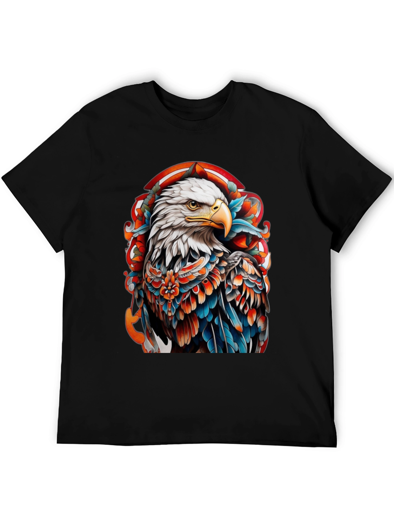 Eagle Tattoo Graphic Tee - Bold Black T-Shirt