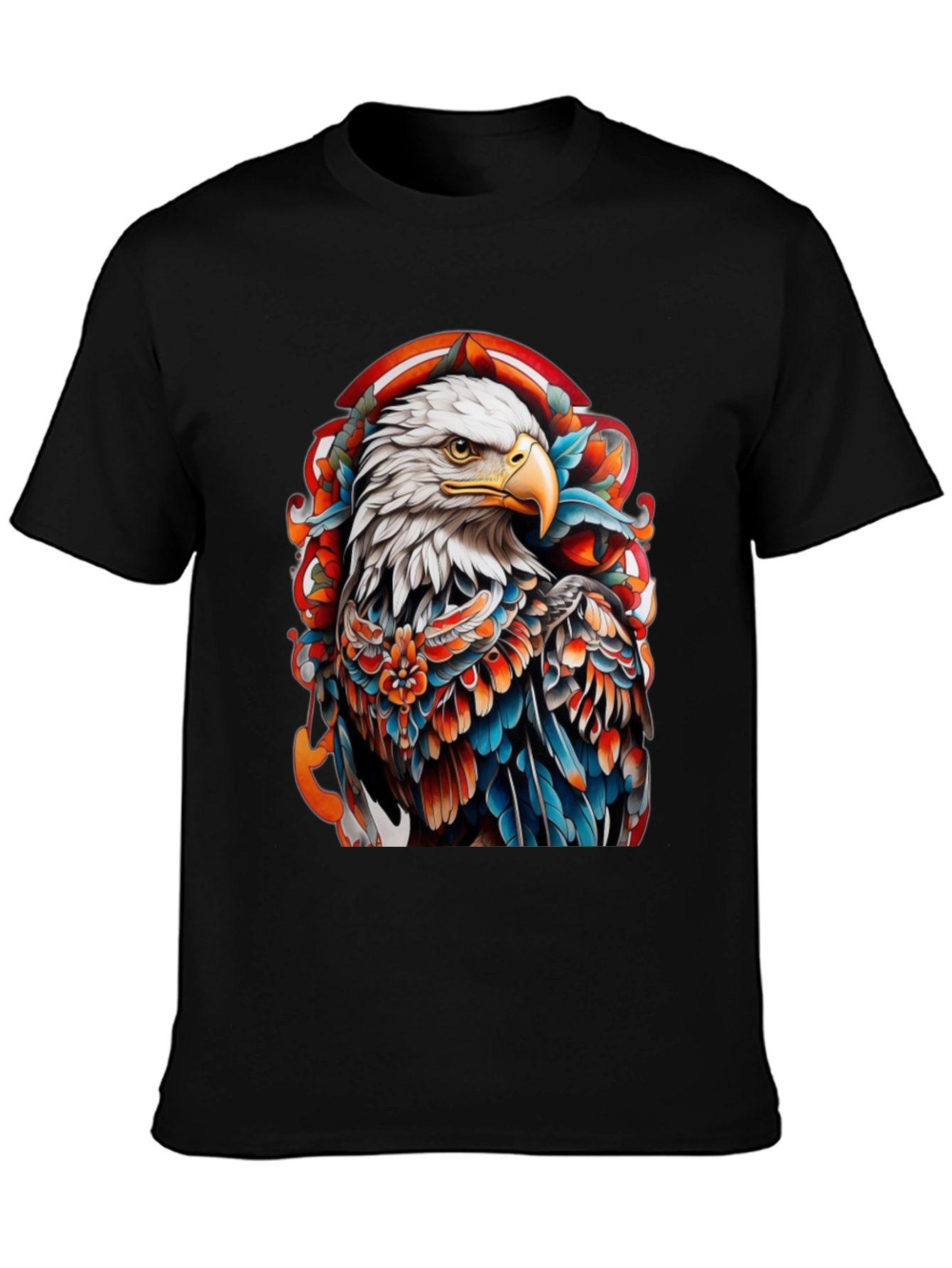 Eagle Tattoo Graphic Tee - Bold Black T-Shirt