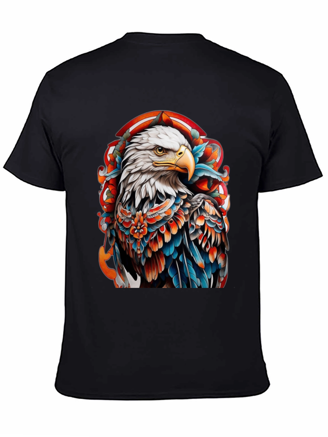 Eagle Tattoo Graphic Tee - Bold Black T-Shirt