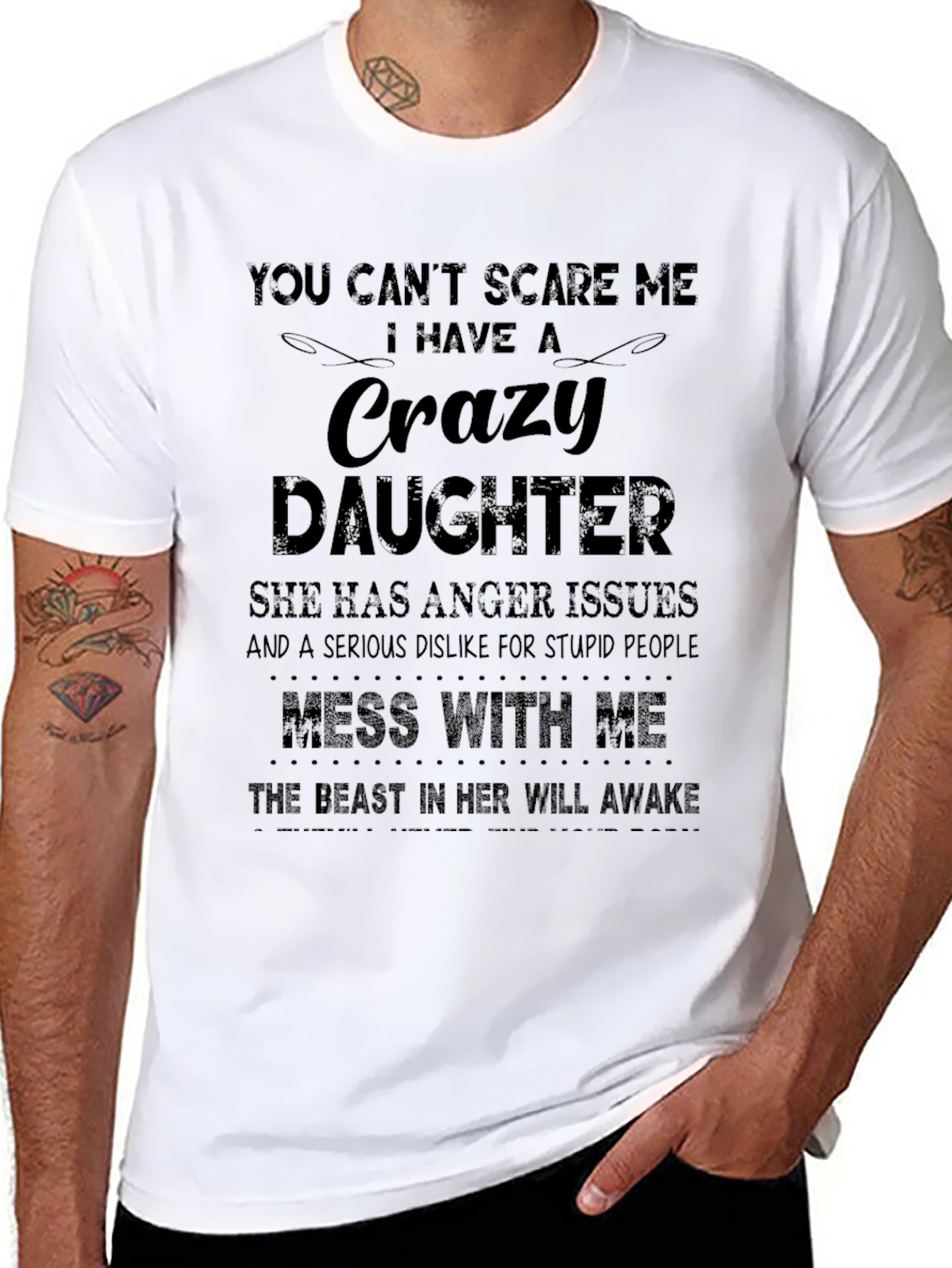 Crazy Daughter Mens Graphic T-Shirt