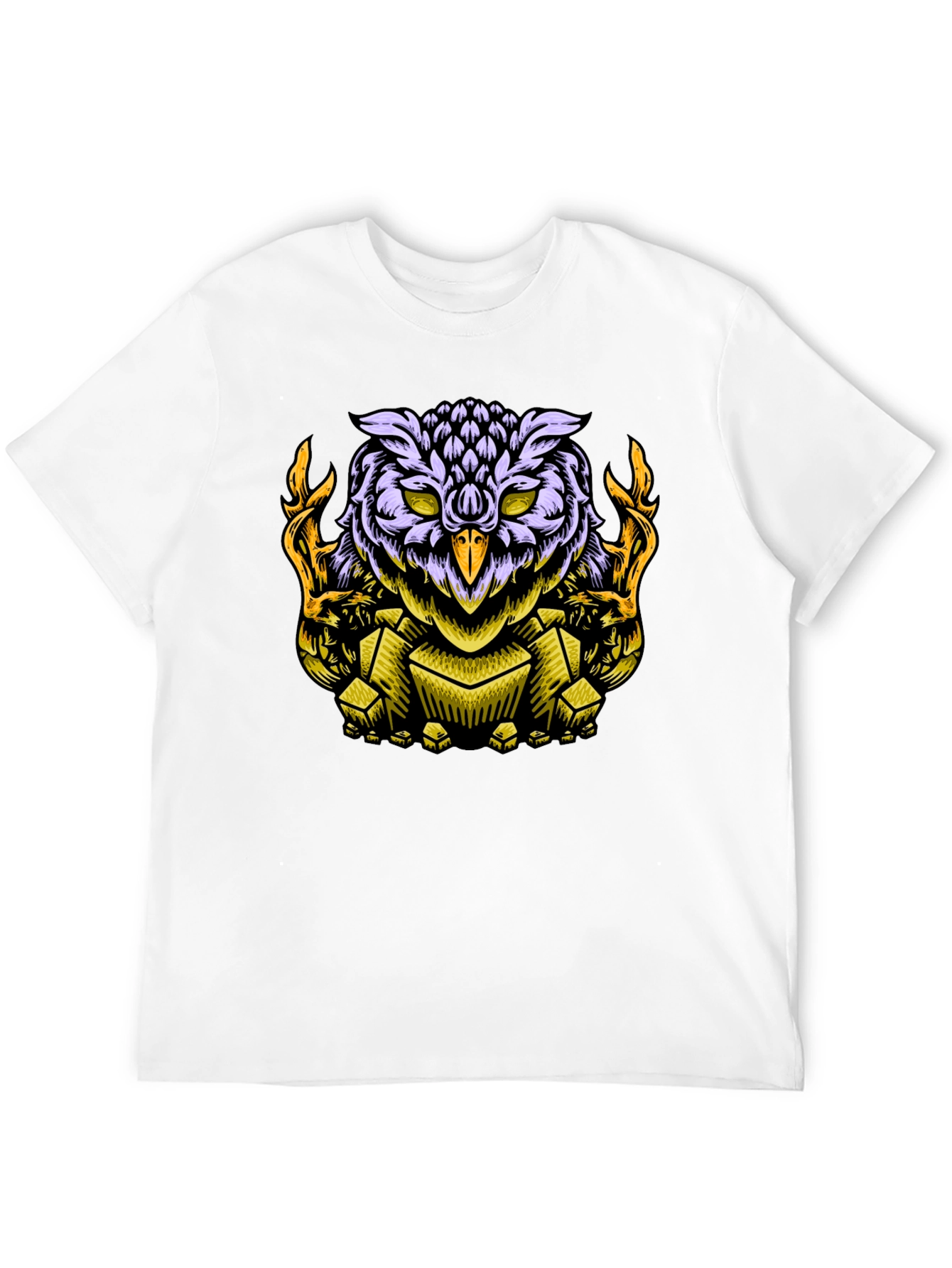 Owl Graphic Print Black T-Shirt