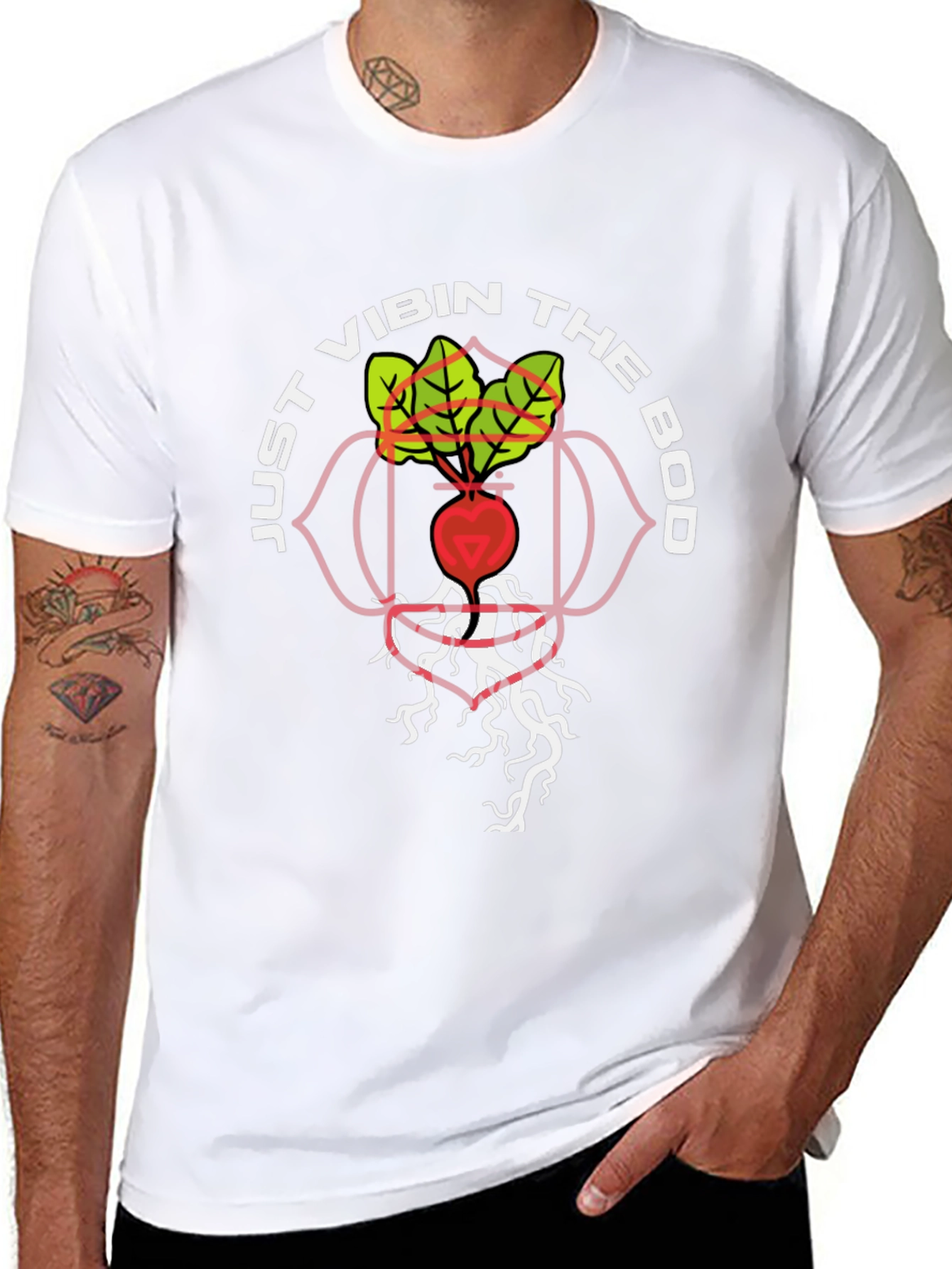 Vibin the Bod T-Shirt - Root Chakra Design