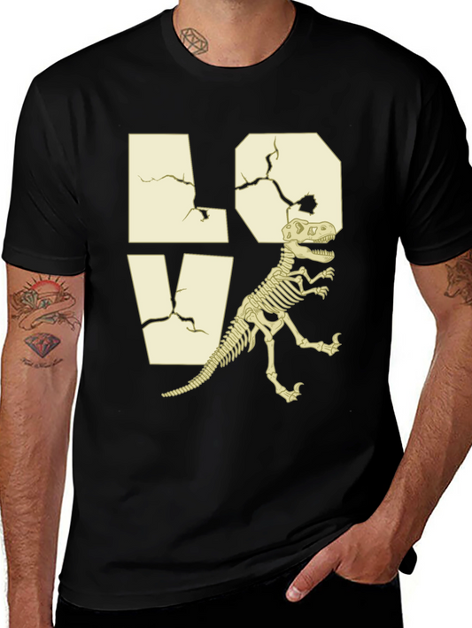 Dino Skeleton LOVE Graphic Tee