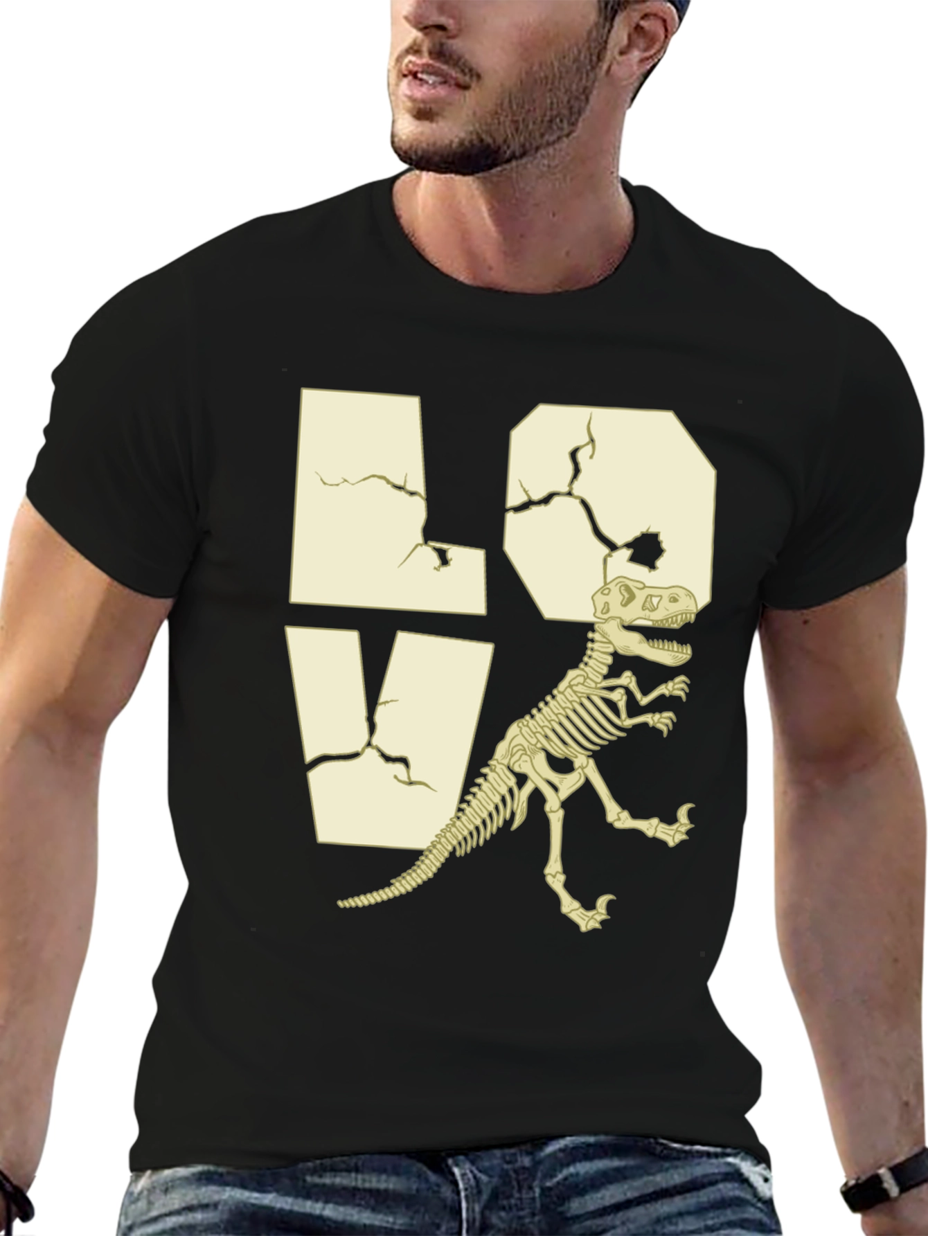Dino Skeleton LOVE Graphic Tee