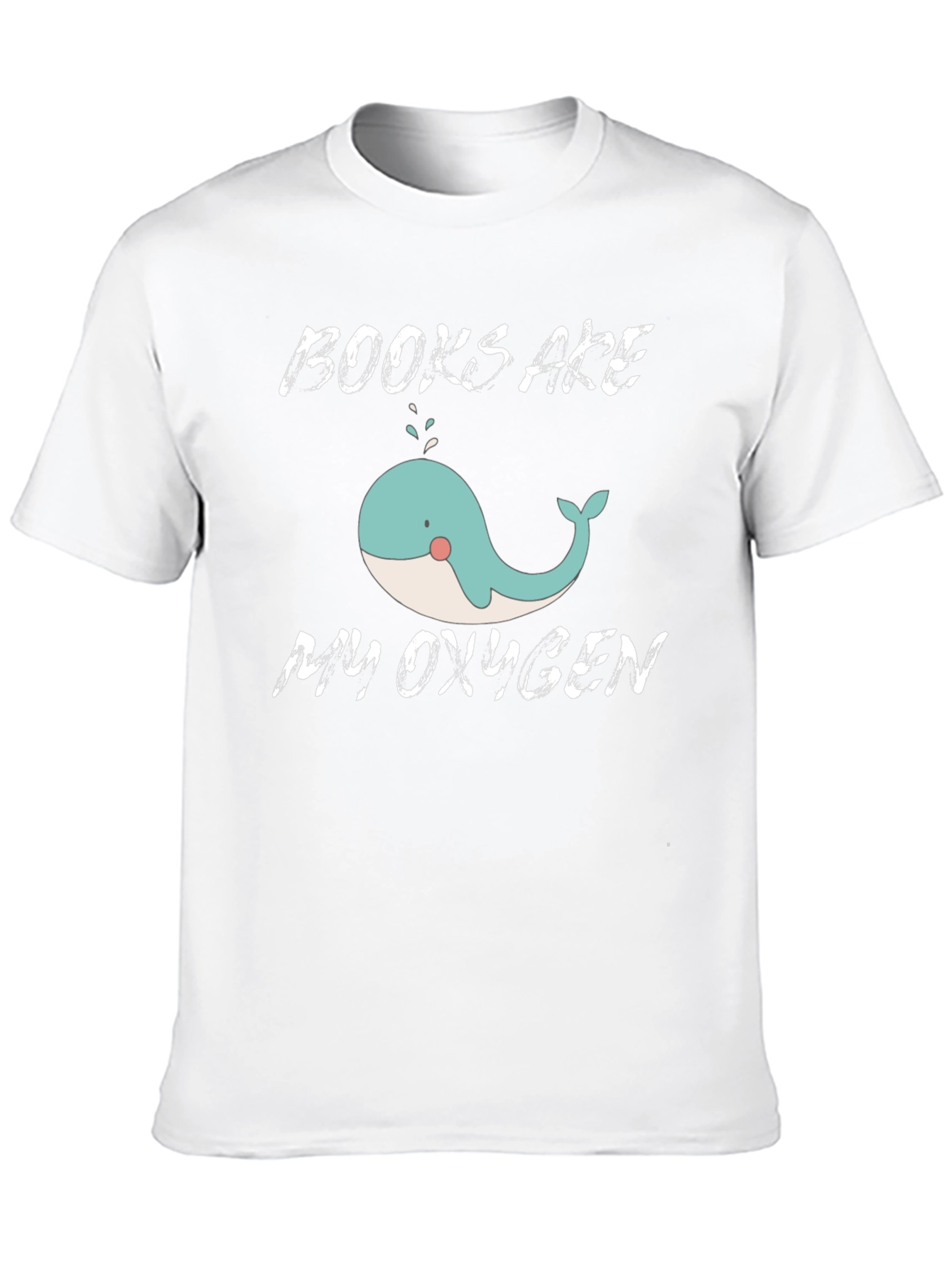 Books Are My Oxygen Whale Graphic T-Shirt