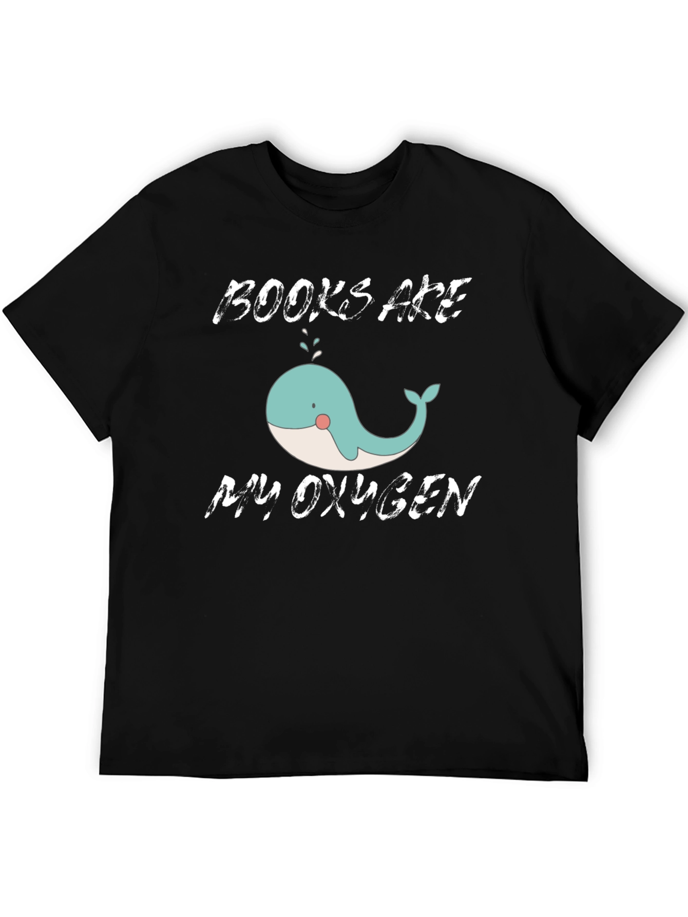 Books Are My Oxygen Whale Graphic T-Shirt
