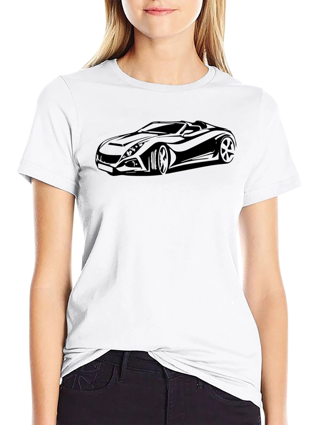 Sleek Black Car Graphic Tee - Stylish Comfort