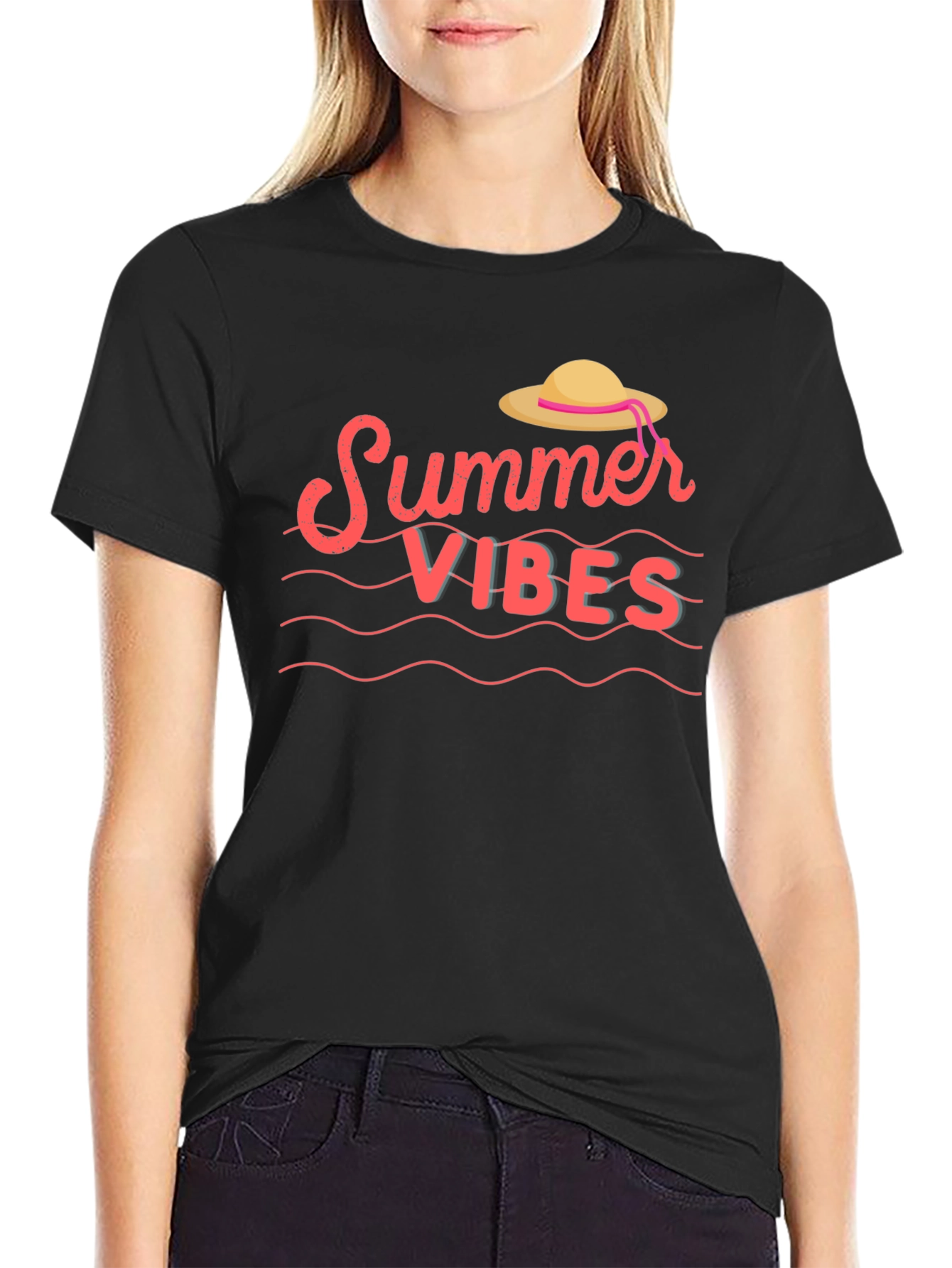 Summer Vibes Graphic T-Shirt - Black