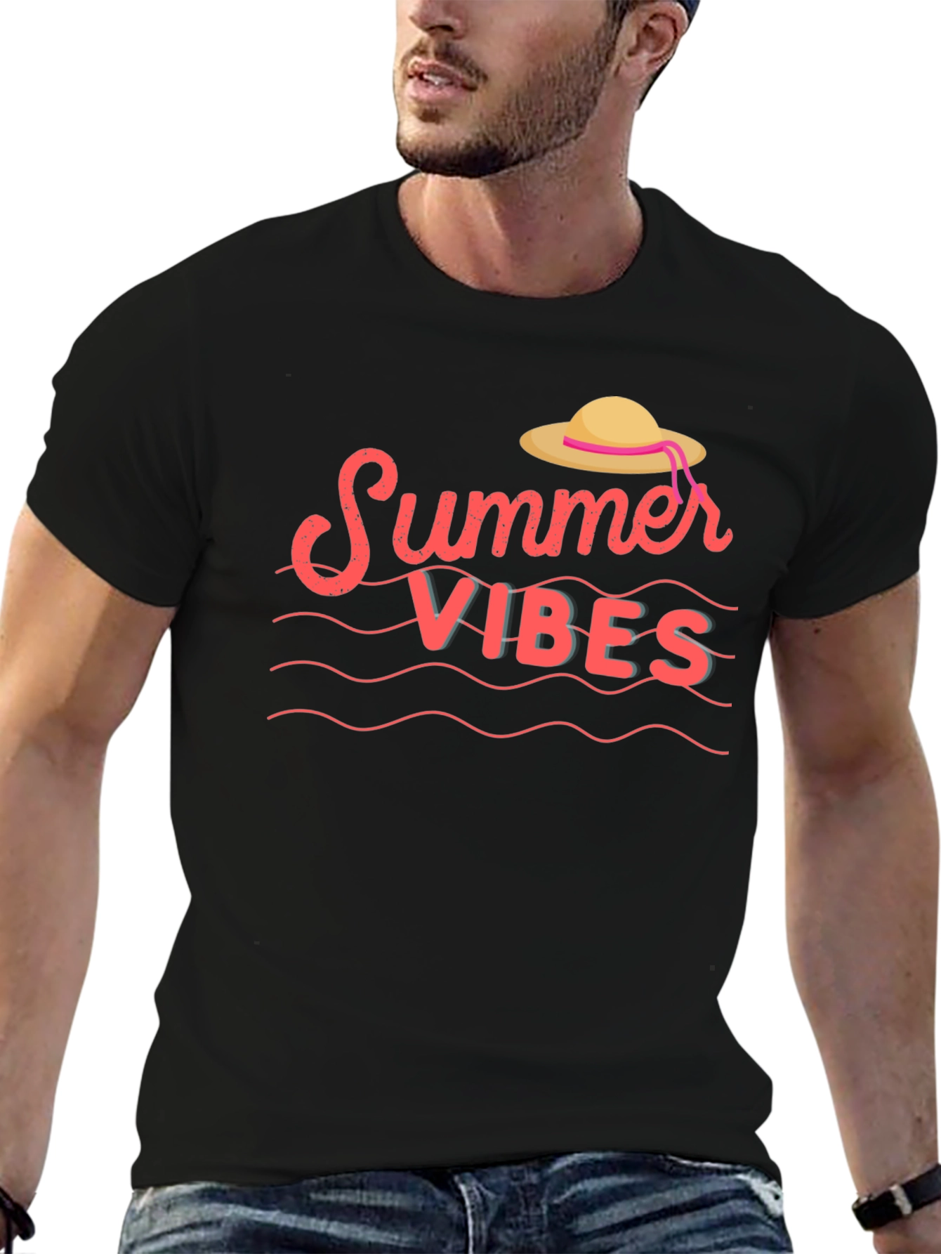 Summer Vibes Graphic T-Shirt - Black