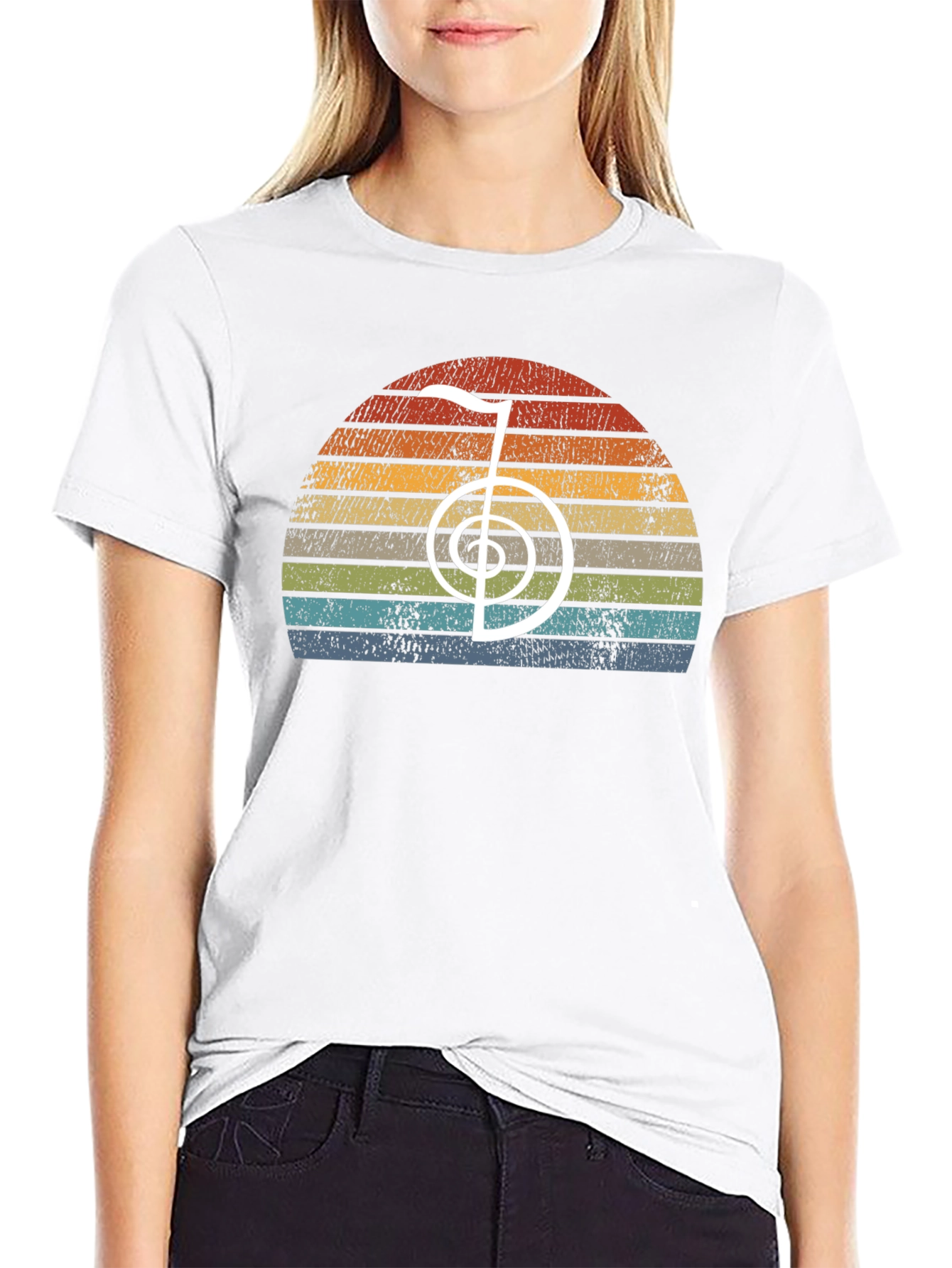 Retro Reiki Symbol Sunset T-Shirt