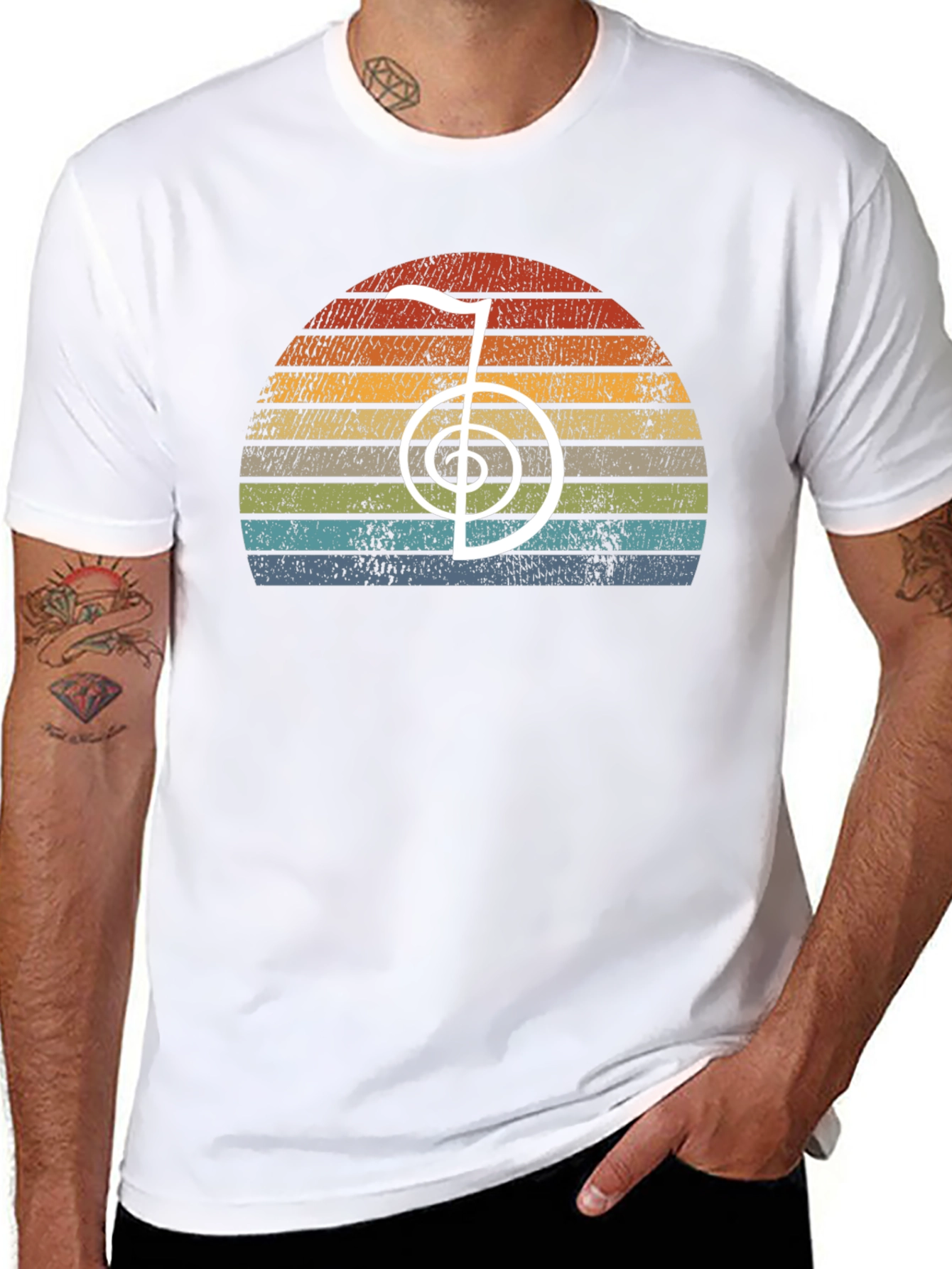 Retro Reiki Symbol Sunset T-Shirt