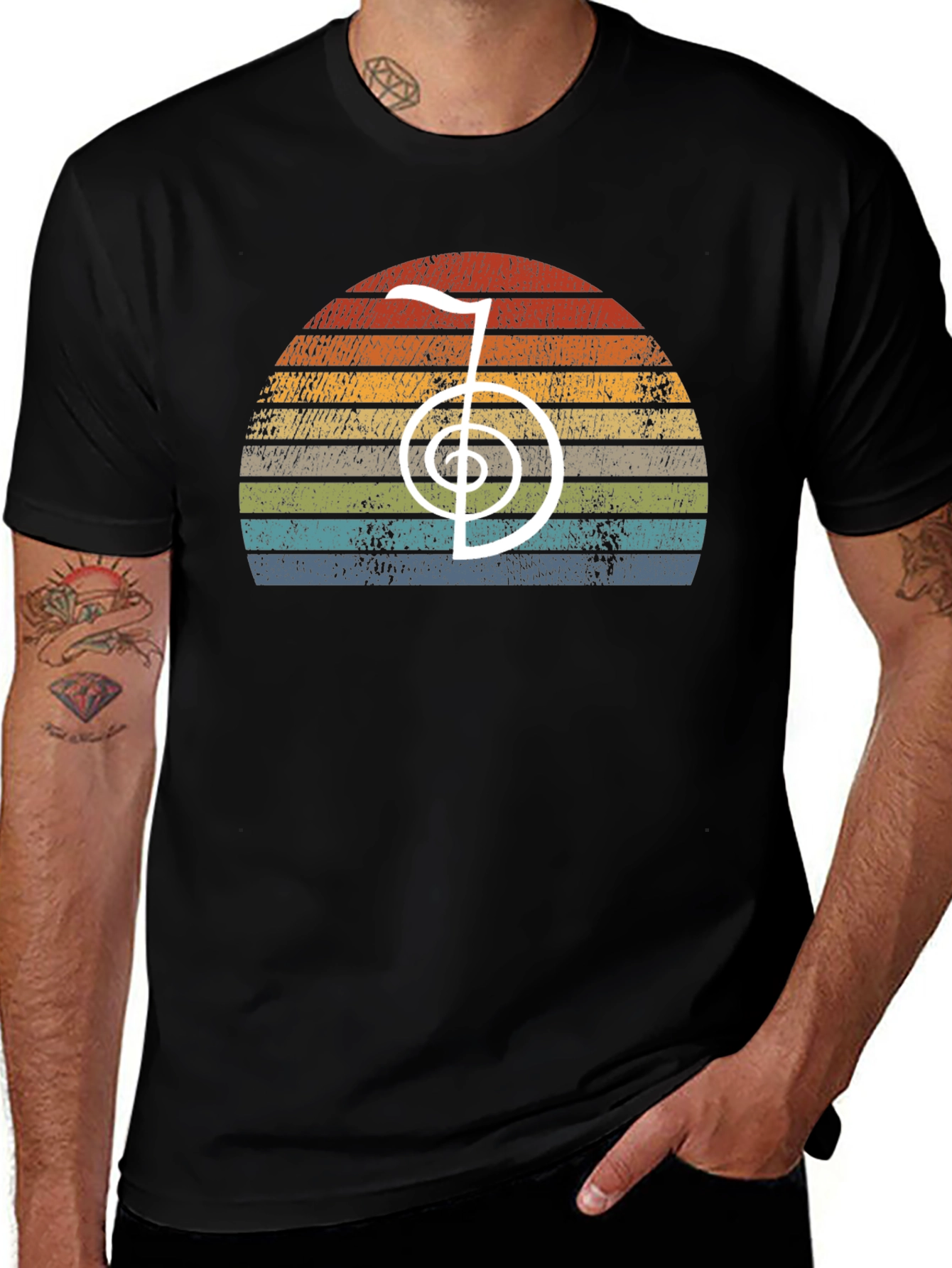 Retro Reiki Symbol Sunset T-Shirt