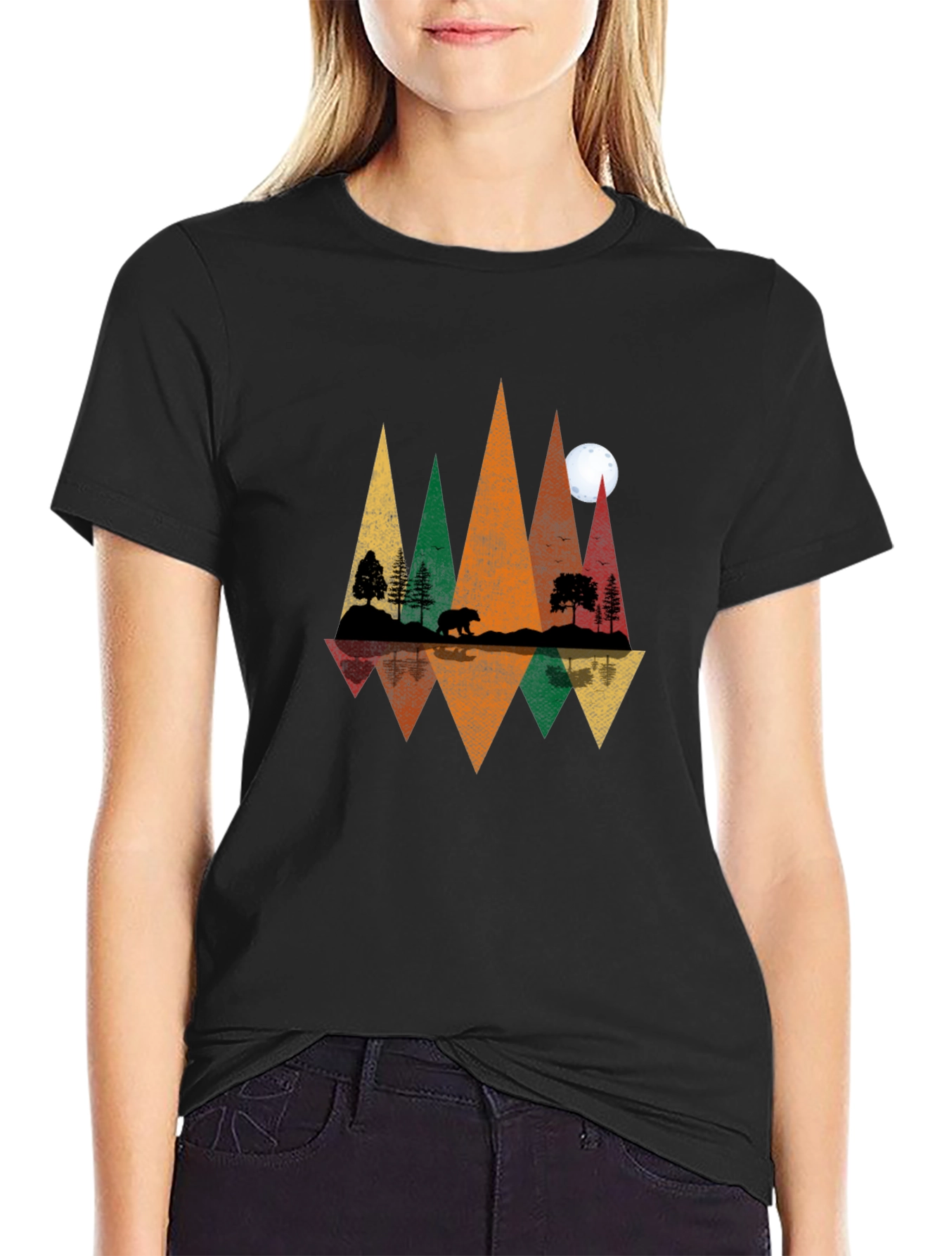 Nature Reflection Graphic Tee - Mens Black T-Shirt