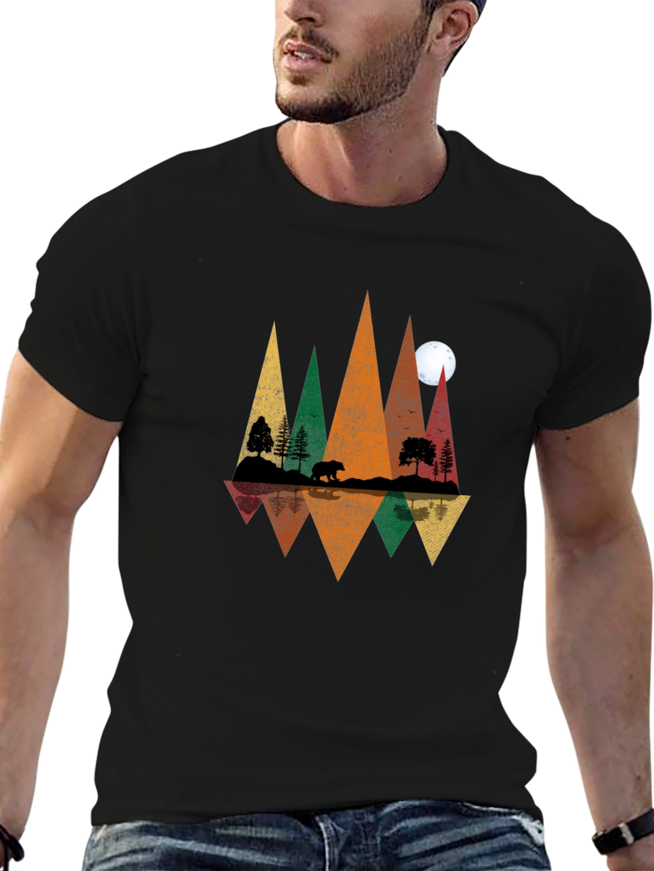 Nature Reflection Graphic Tee - Mens Black T-Shirt