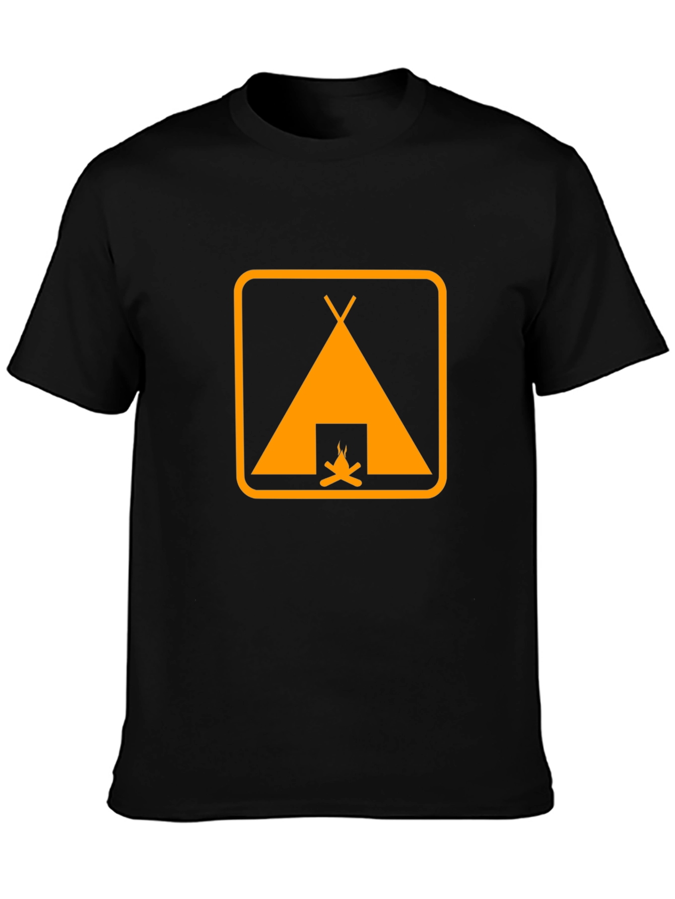 Camping Tent Graphic Tee - Black Adventure Shirt
