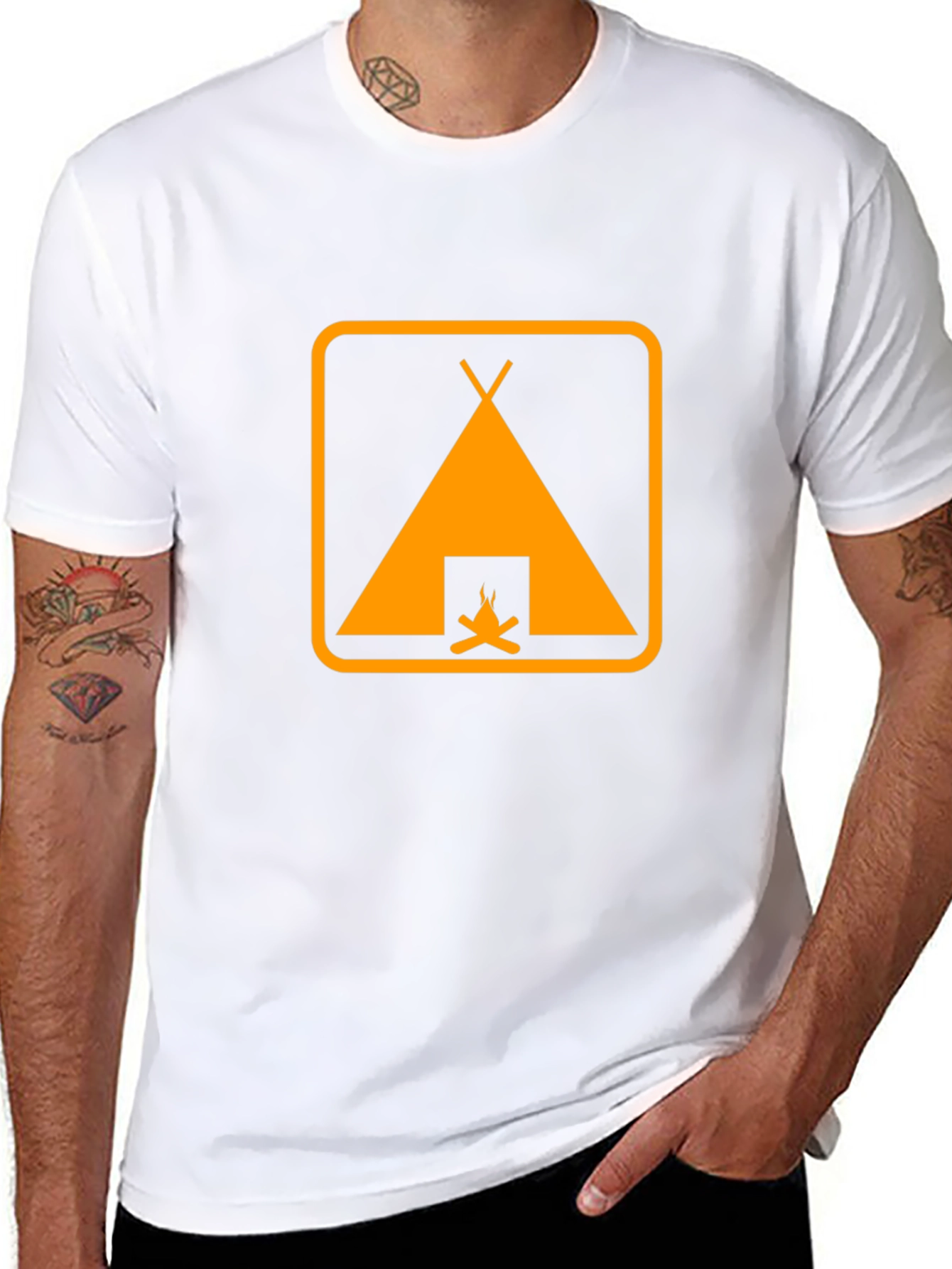Camping Tent Graphic Tee - Black Adventure Shirt