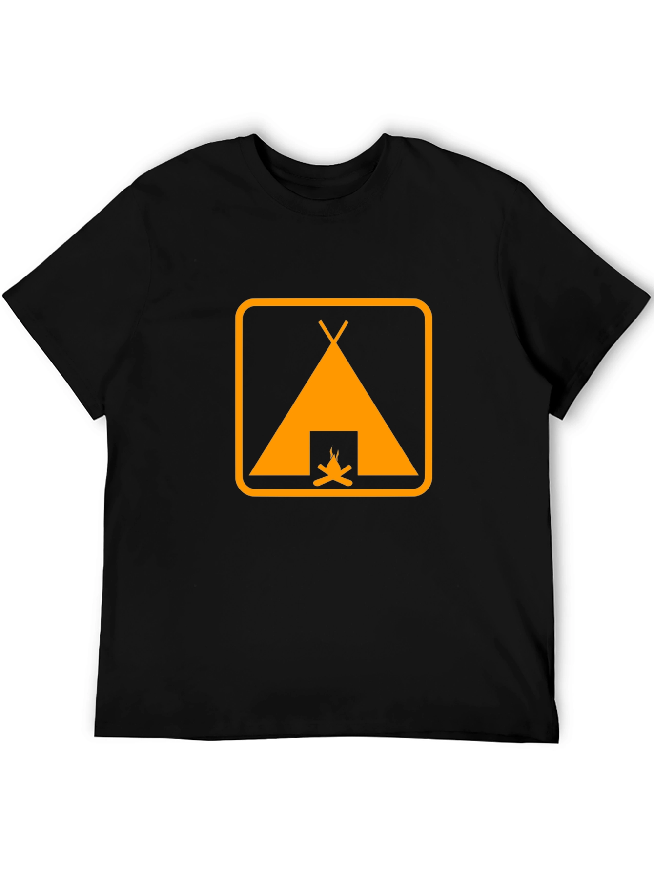 Camping Tent Graphic Tee - Black Adventure Shirt
