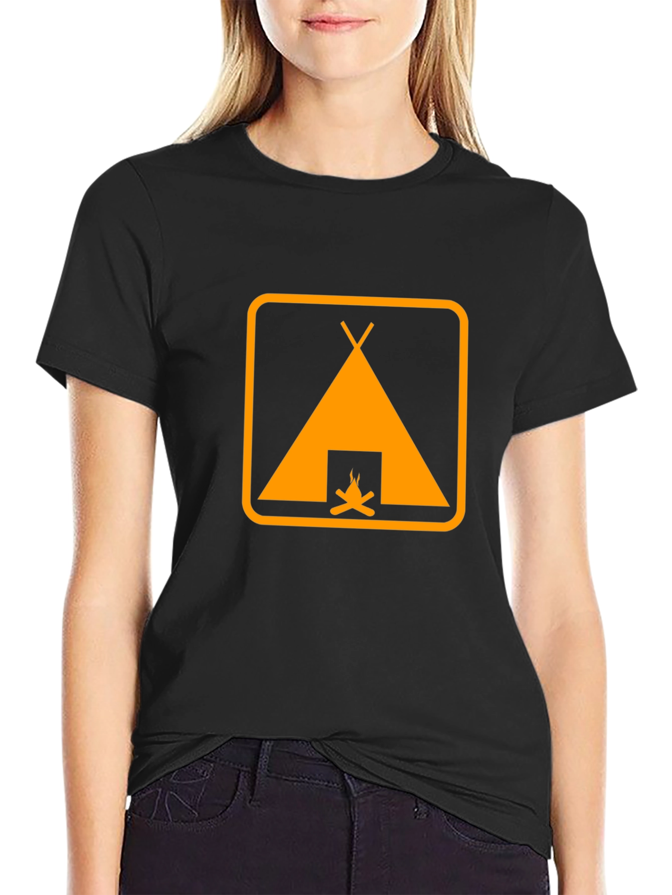 Camping Tent Graphic Tee - Black Adventure Shirt