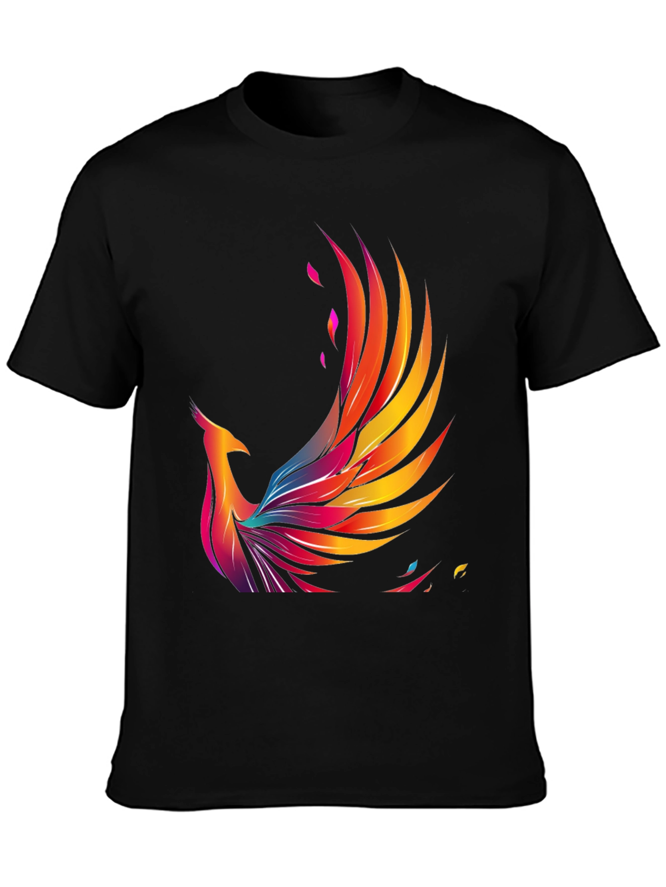 Phoenix Graphic Print Black T-Shirt