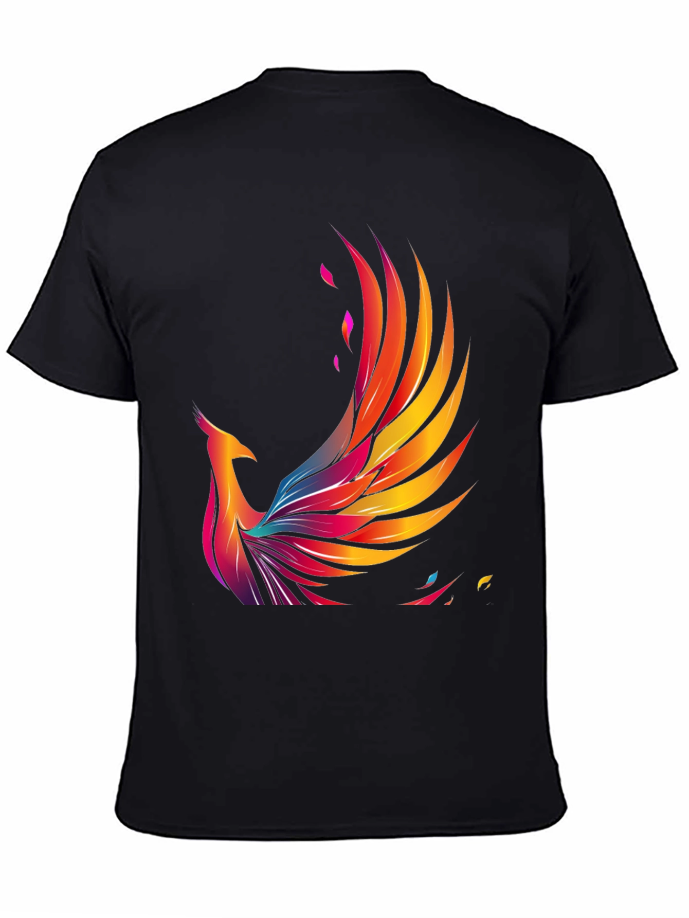 Phoenix Graphic Print Black T-Shirt