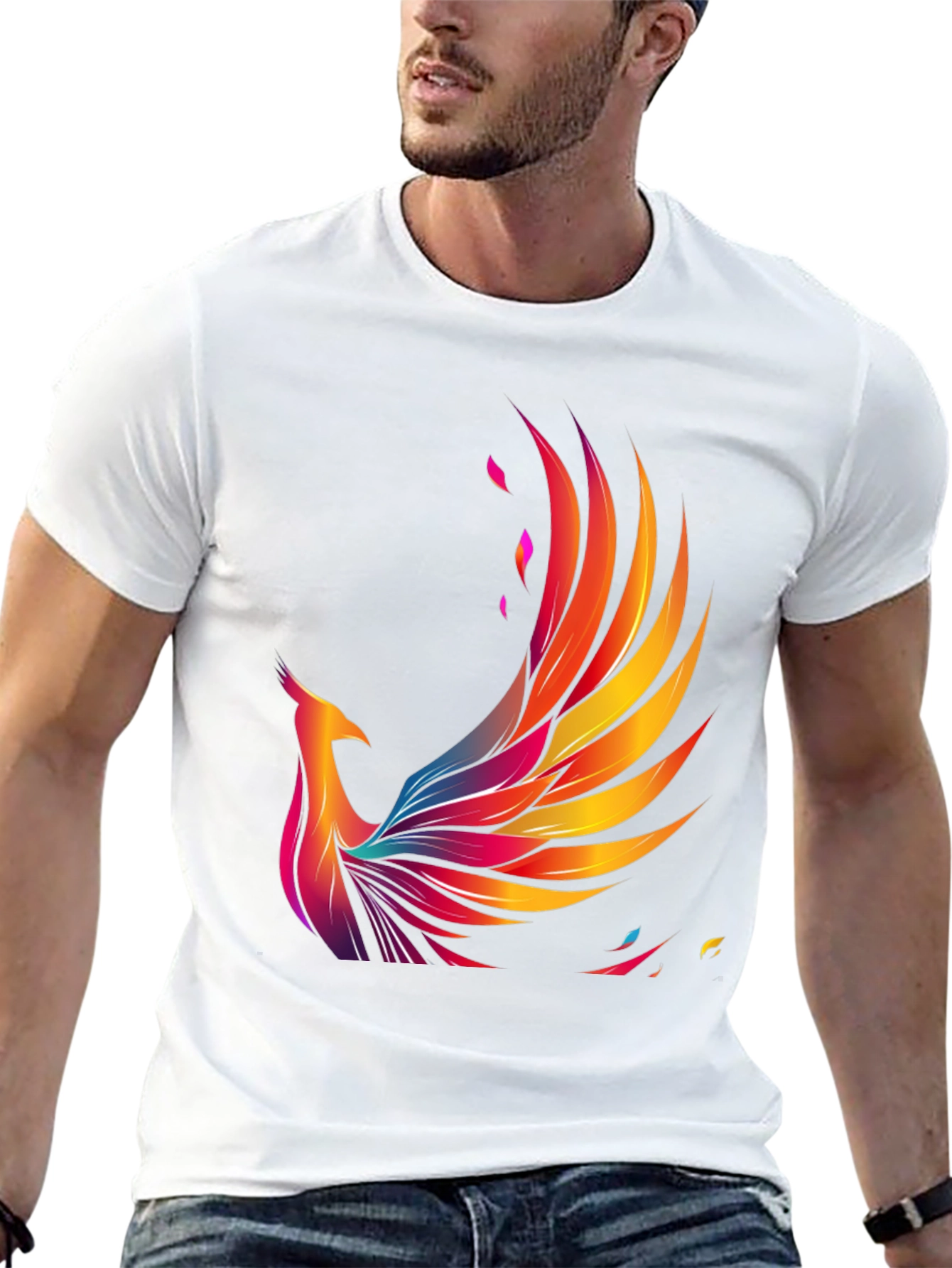 Phoenix Graphic Print Black T-Shirt
