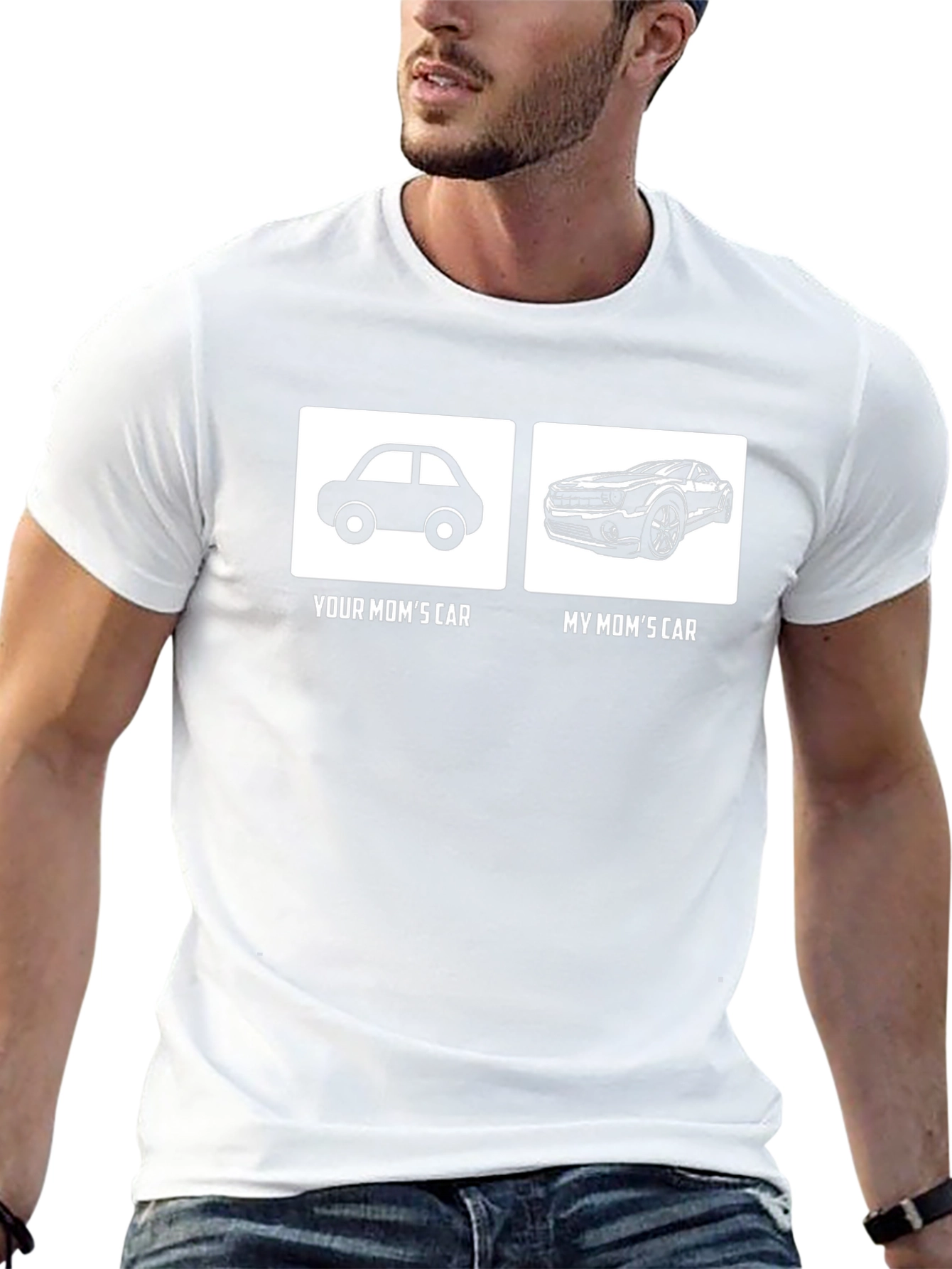 Humorous My Moms Car Graphic T-Shirt
