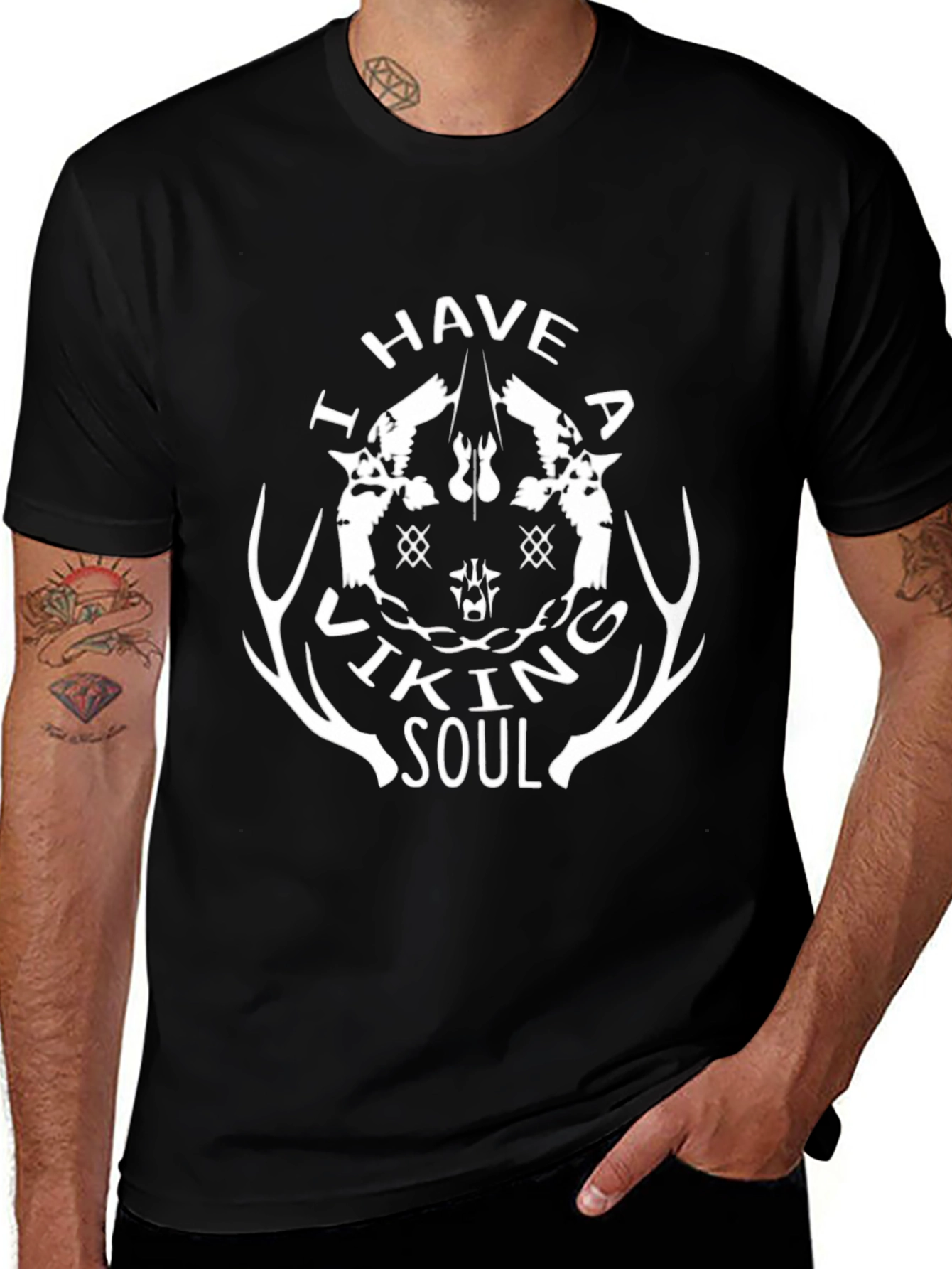 I Have a Viking Soul Black T-Shirt
