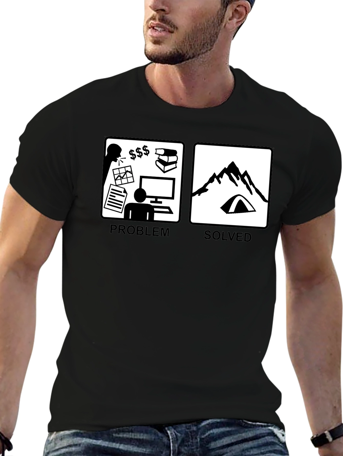 Problem Solved: Camping T-Shirt - Funny Graphic Tee