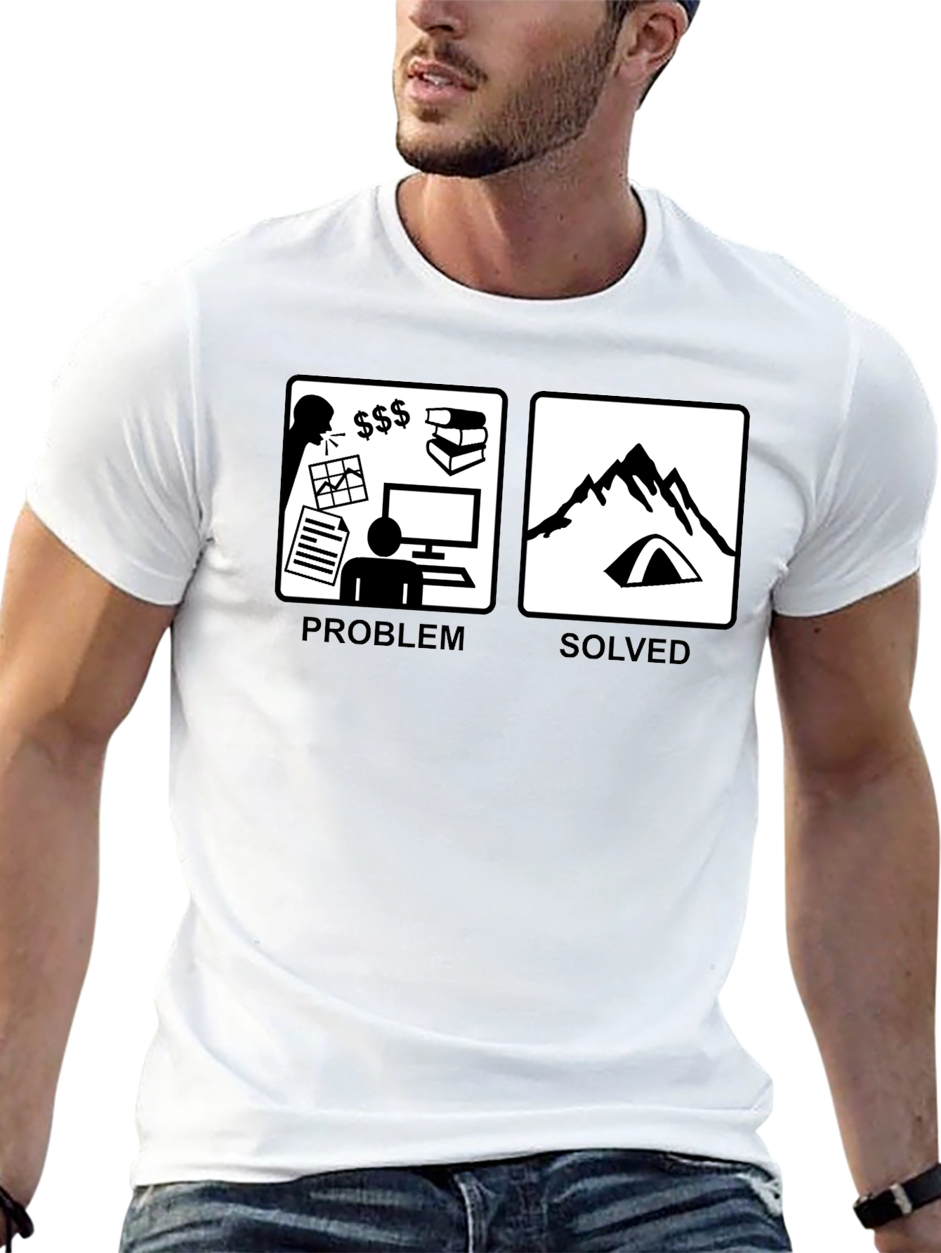 Problem Solved: Camping T-Shirt - Funny Graphic Tee