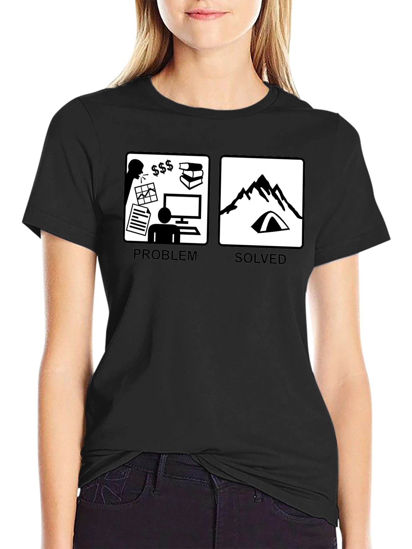 Problem Solved: Camping T-Shirt - Funny Graphic Tee