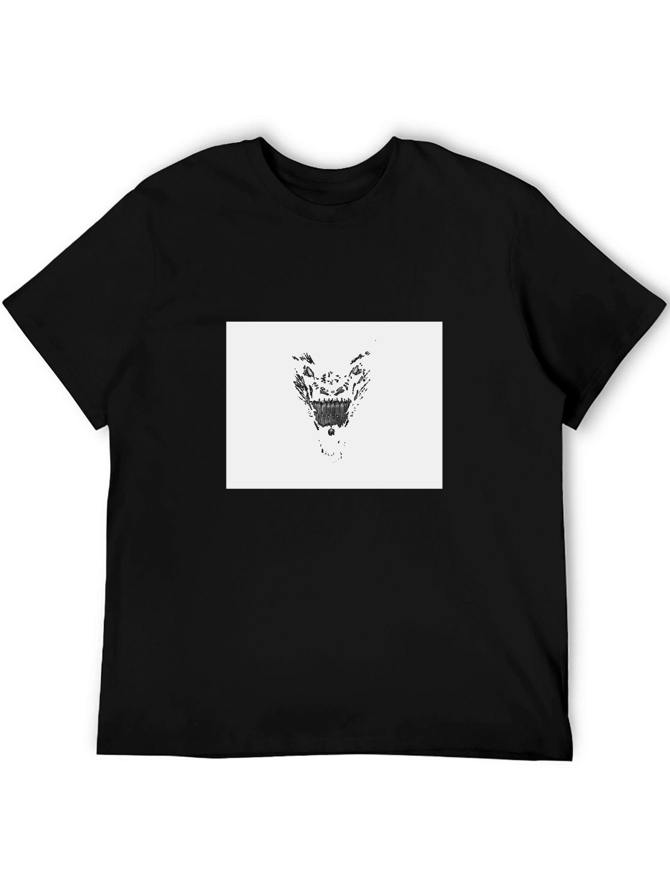 Creepy Monster Graphic T-Shirt - Black