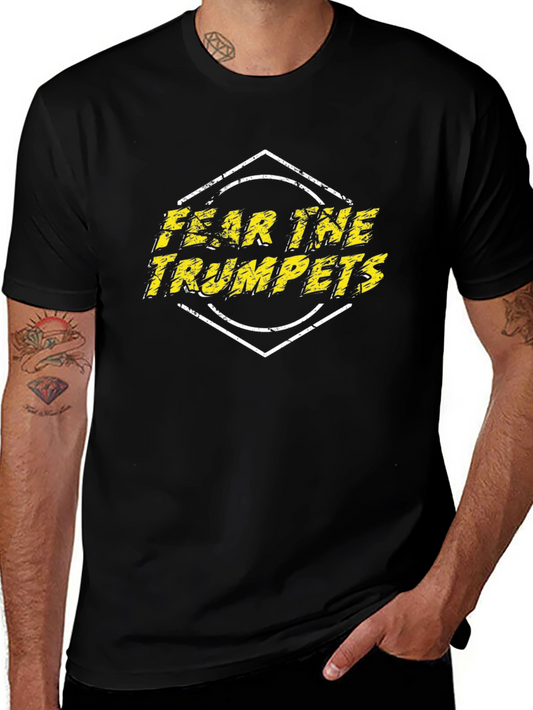 Fear The Trumpets Graphic Tee - Black Cotton Blend Shirt
