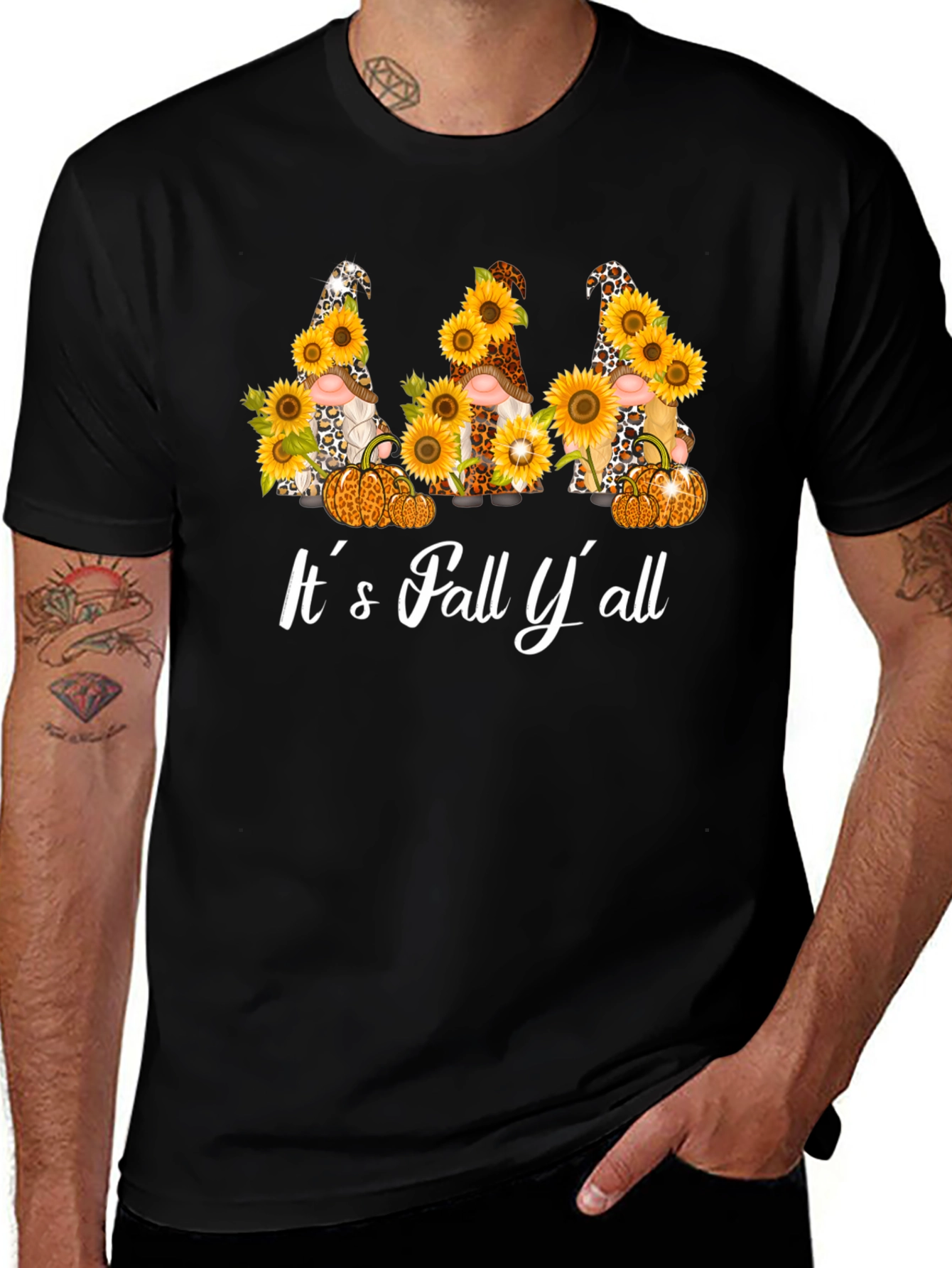 Fall Gnomes & Sunflowers Graphic T-Shirt