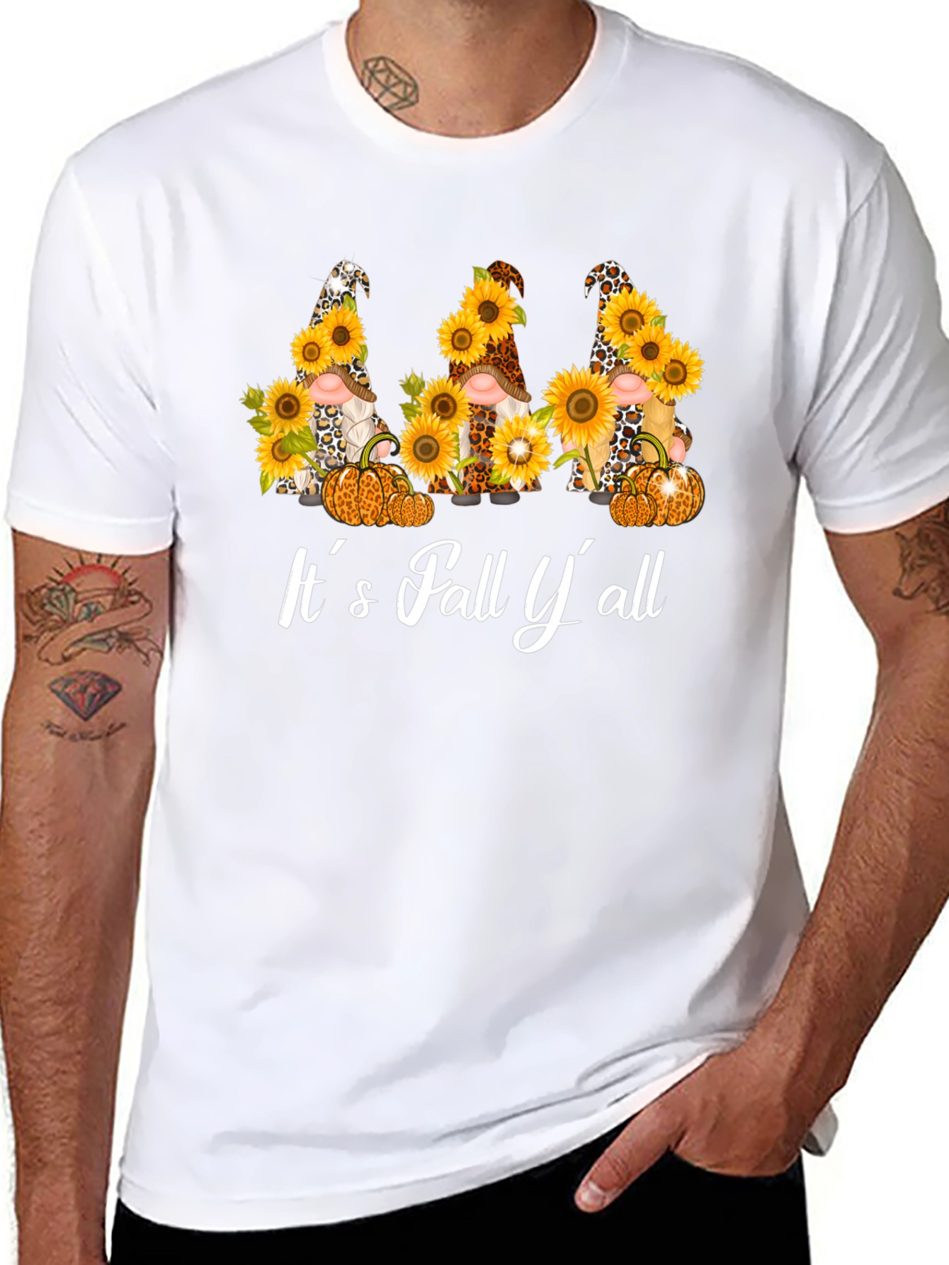 Fall Gnomes & Sunflowers Graphic T-Shirt