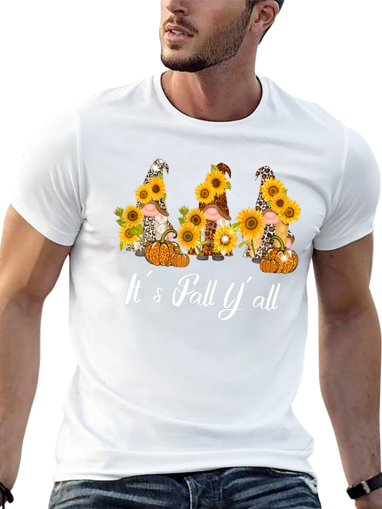 Fall Gnomes & Sunflowers Graphic T-Shirt