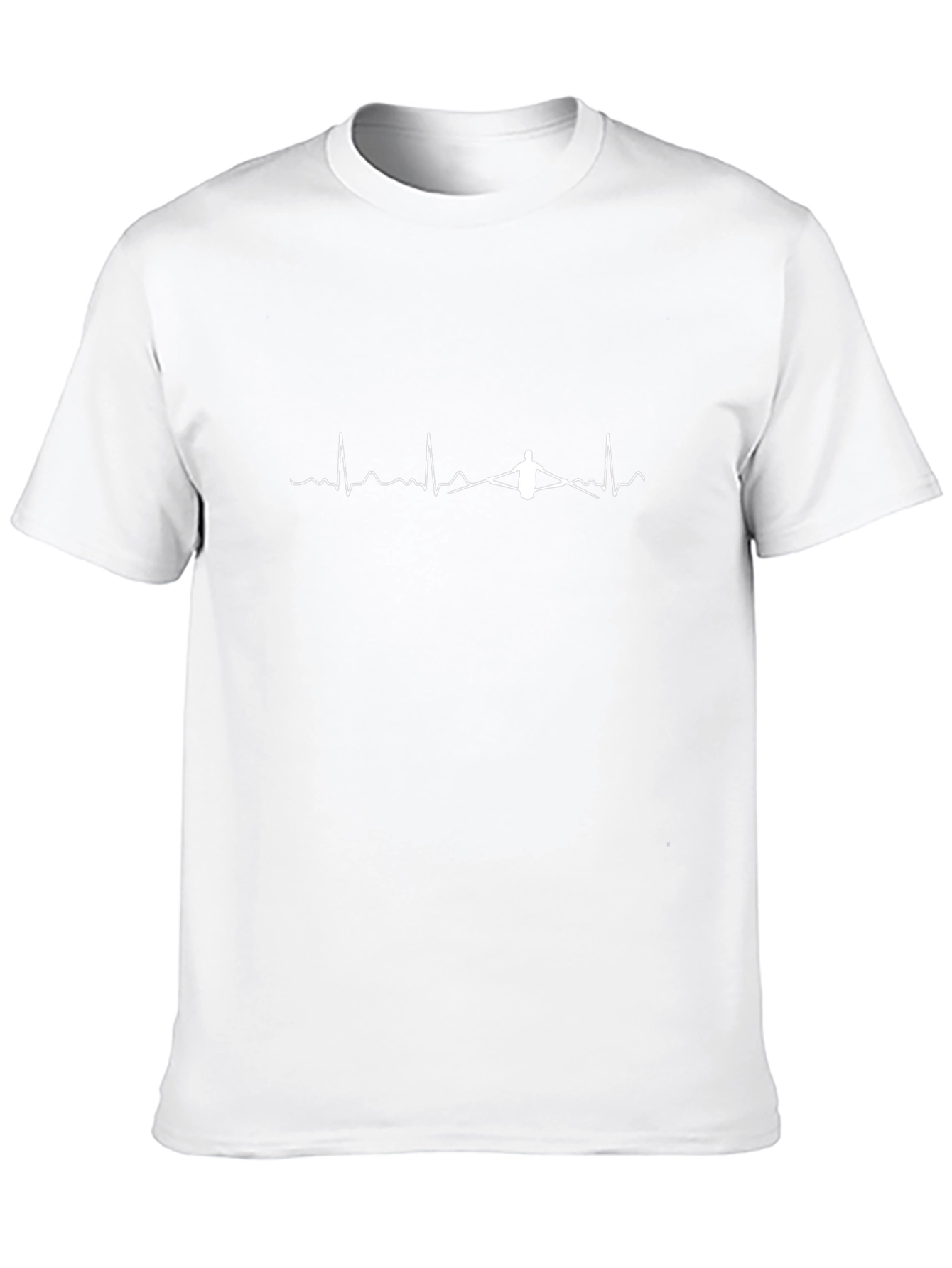 Rowing Heartbeat Graphic Tee - Black Cotton T-Shirt